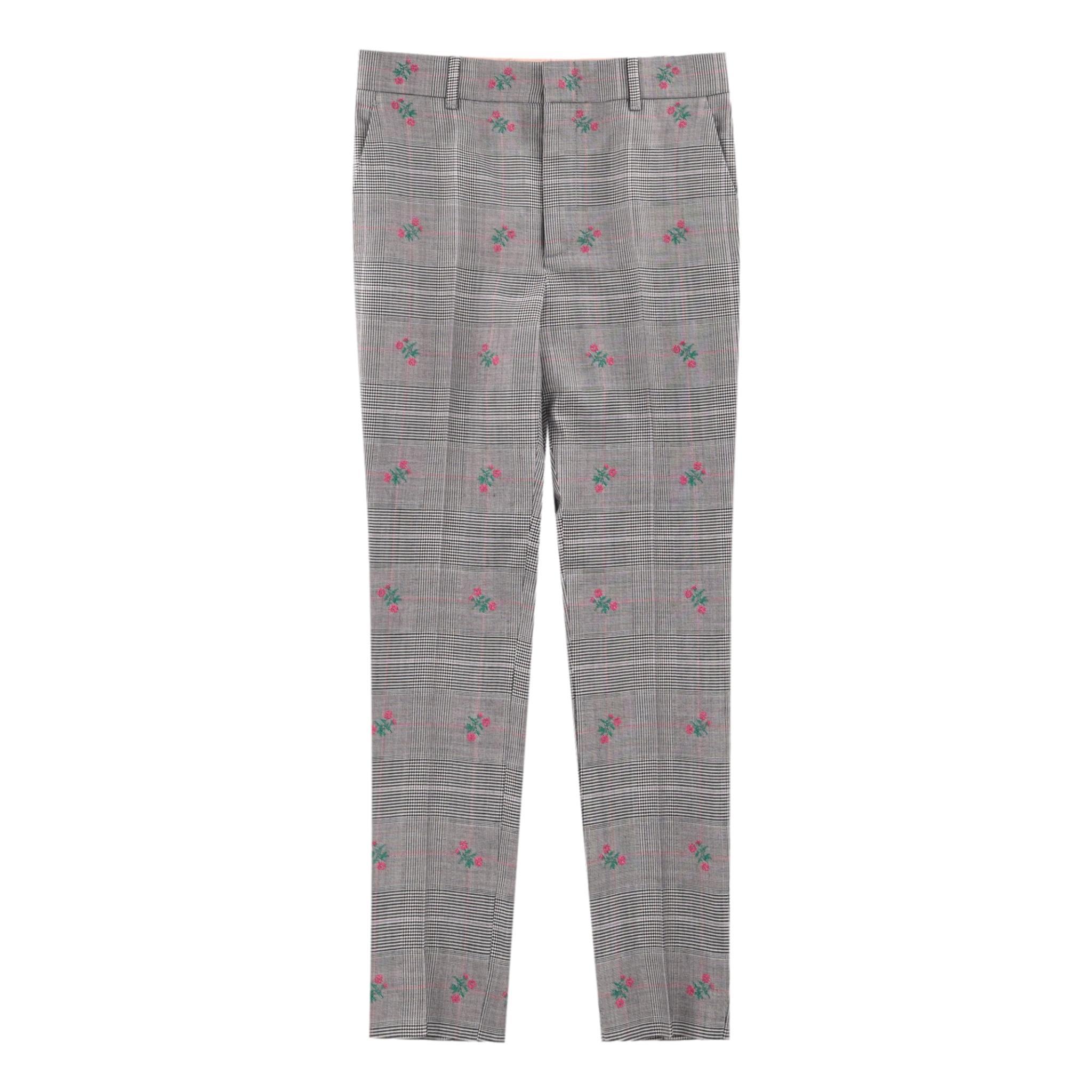 Gucci Wool Checked Floral Jacket & Trousers Suit For Sale 1