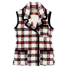 Gucci Wool & Cotton Blend Tweed Check Vest/Jacket