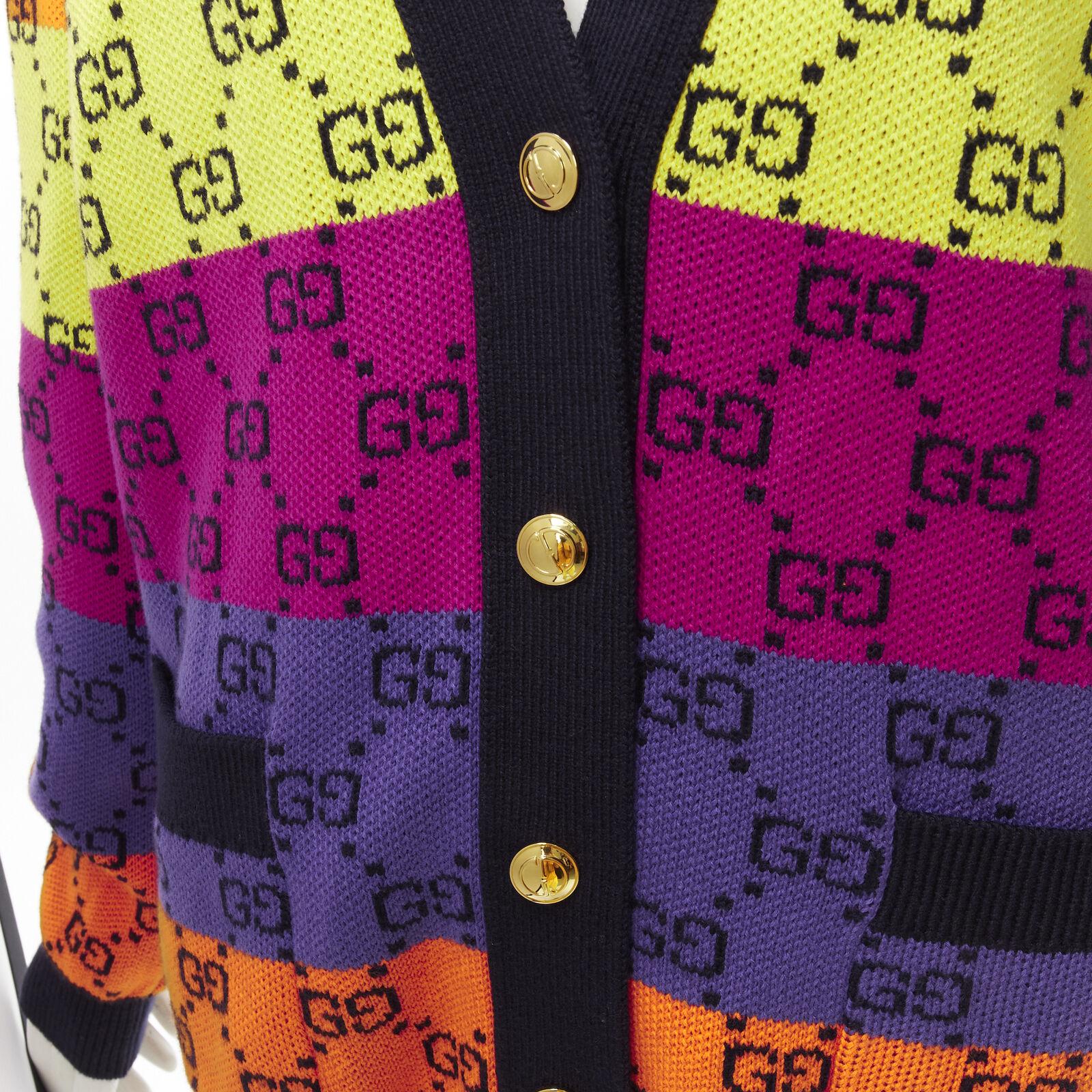 GUCCI wool cotton colorblocked GG monogram gld button oversized cardigan XS
Reference: AAWC/A00247
Brand: Gucci
Designer: Alessandro Michele
Material: Wool, Cotton
Color: Multicolour
Pattern: Monogram
Closure: Button
Lining: Unlined
Extra Details: