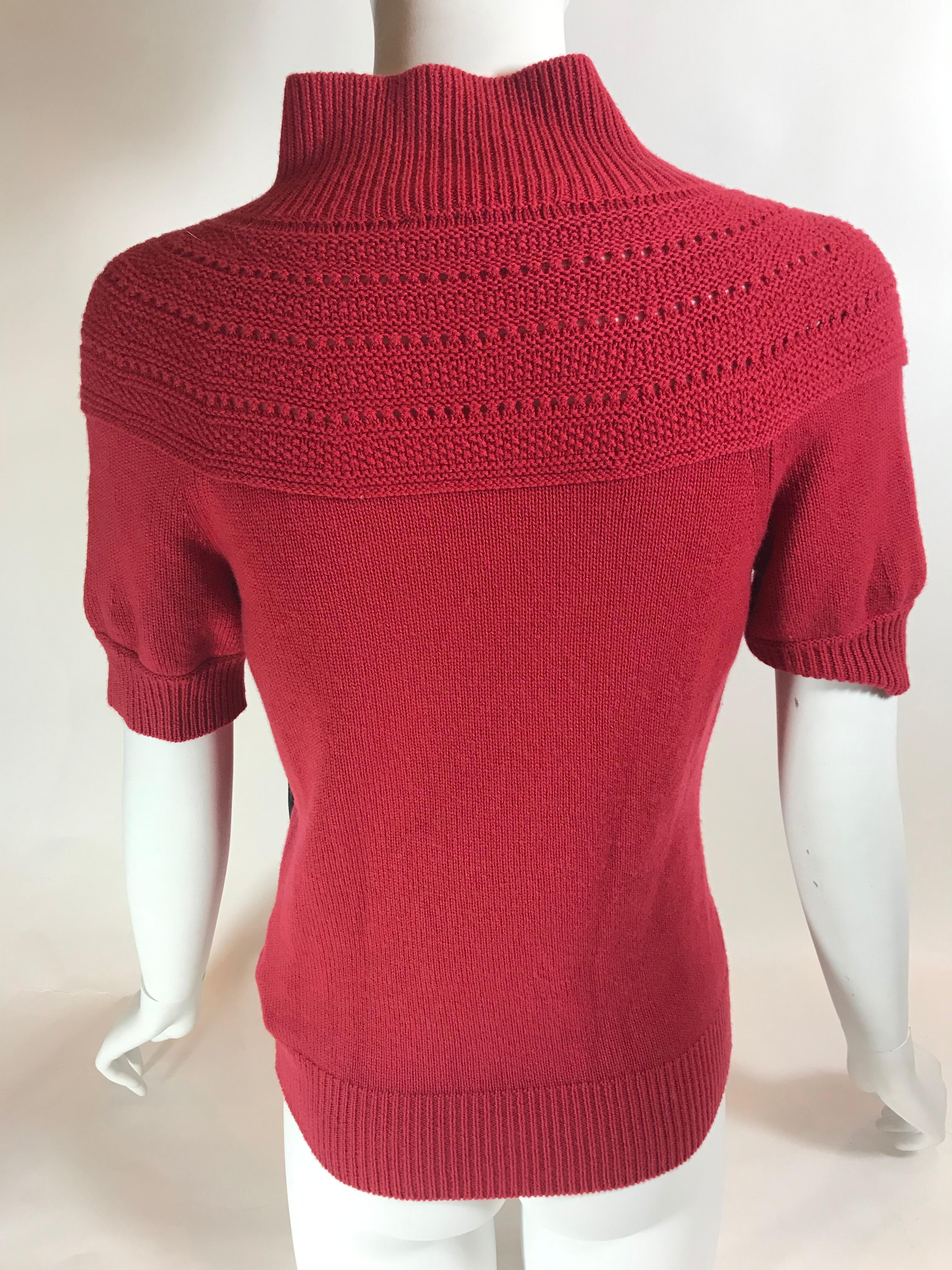 Red Gucci Wool Embellished Sweater For Sale