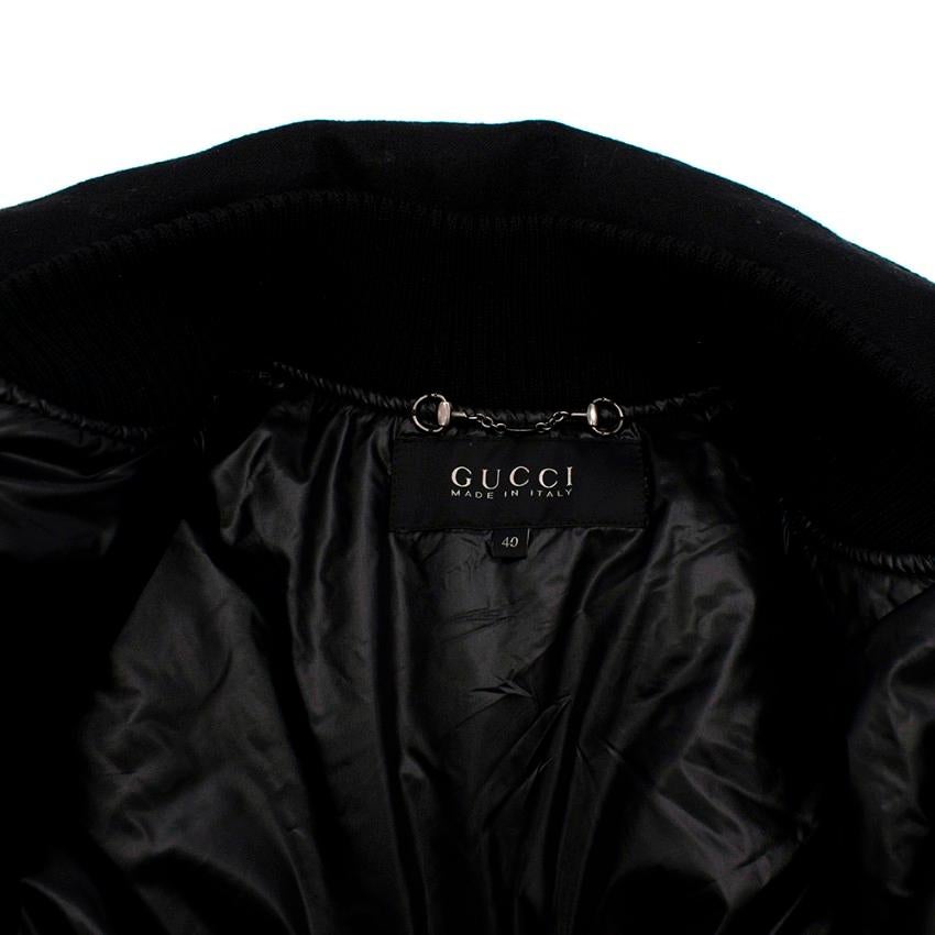 Gucci Wool Feather Down Duffle Bomber Jacket - Size US4 For Sale 3