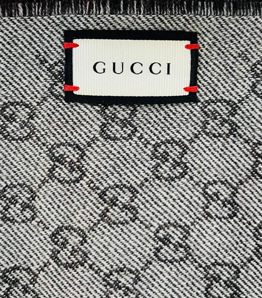 Gucci Wool GG Monogram Miniorophin Wool Scarf 2
