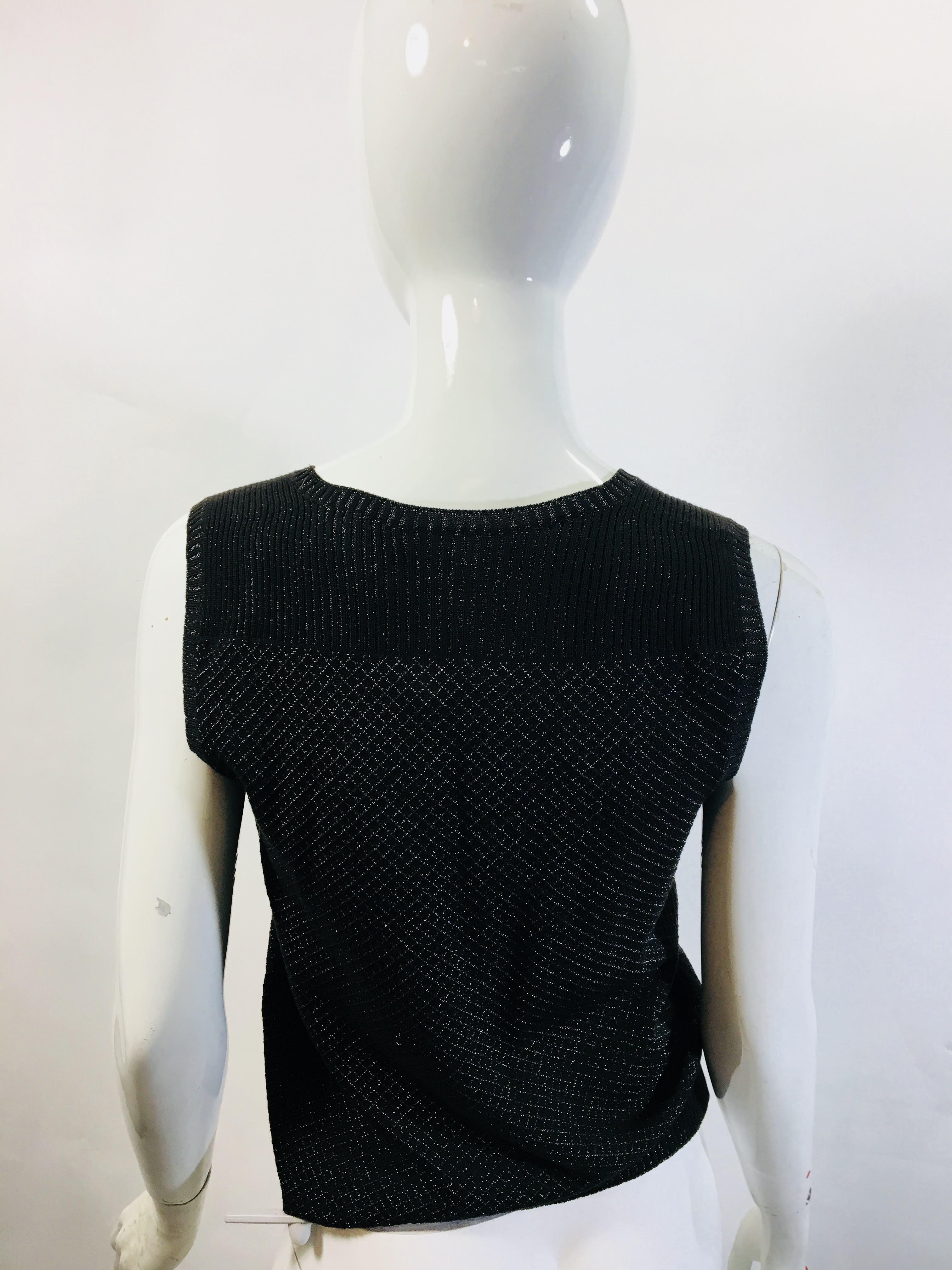 Black Gucci Wool Knit Vest 