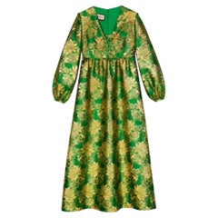 New Gucci Wool Lamé Floral Jacquard Dress IT42