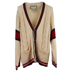 Gucci Wool Oversized Cable Knit Cardigan (Medium) 422731