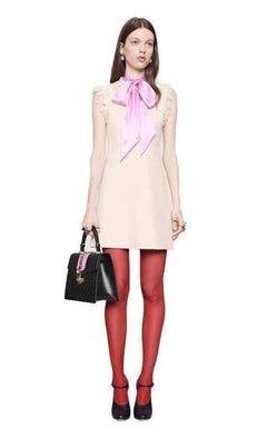 Gucci Wool & Silk Blend Mini Dress with Pussycat Bow IT 40 / US 4