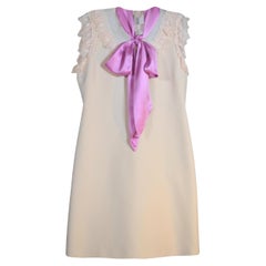 Mini Vestido Gucci en Mezcla de Lana y Seda con Lazo Gatito IT 40 / US 4