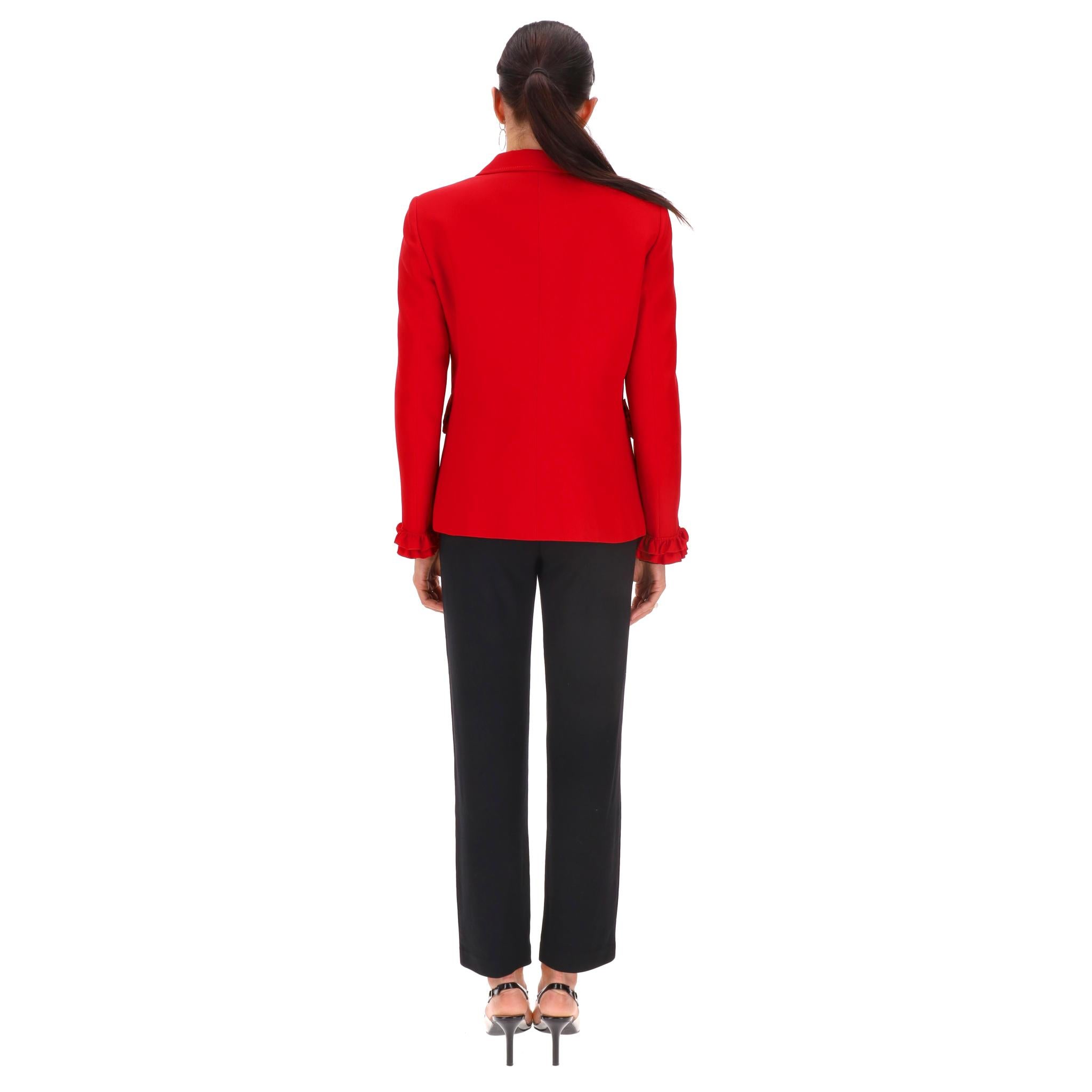 Gucci Wool & Silk Jacket With 'GG' Logo Pearl Buttons In Excellent Condition For Sale In London, GB