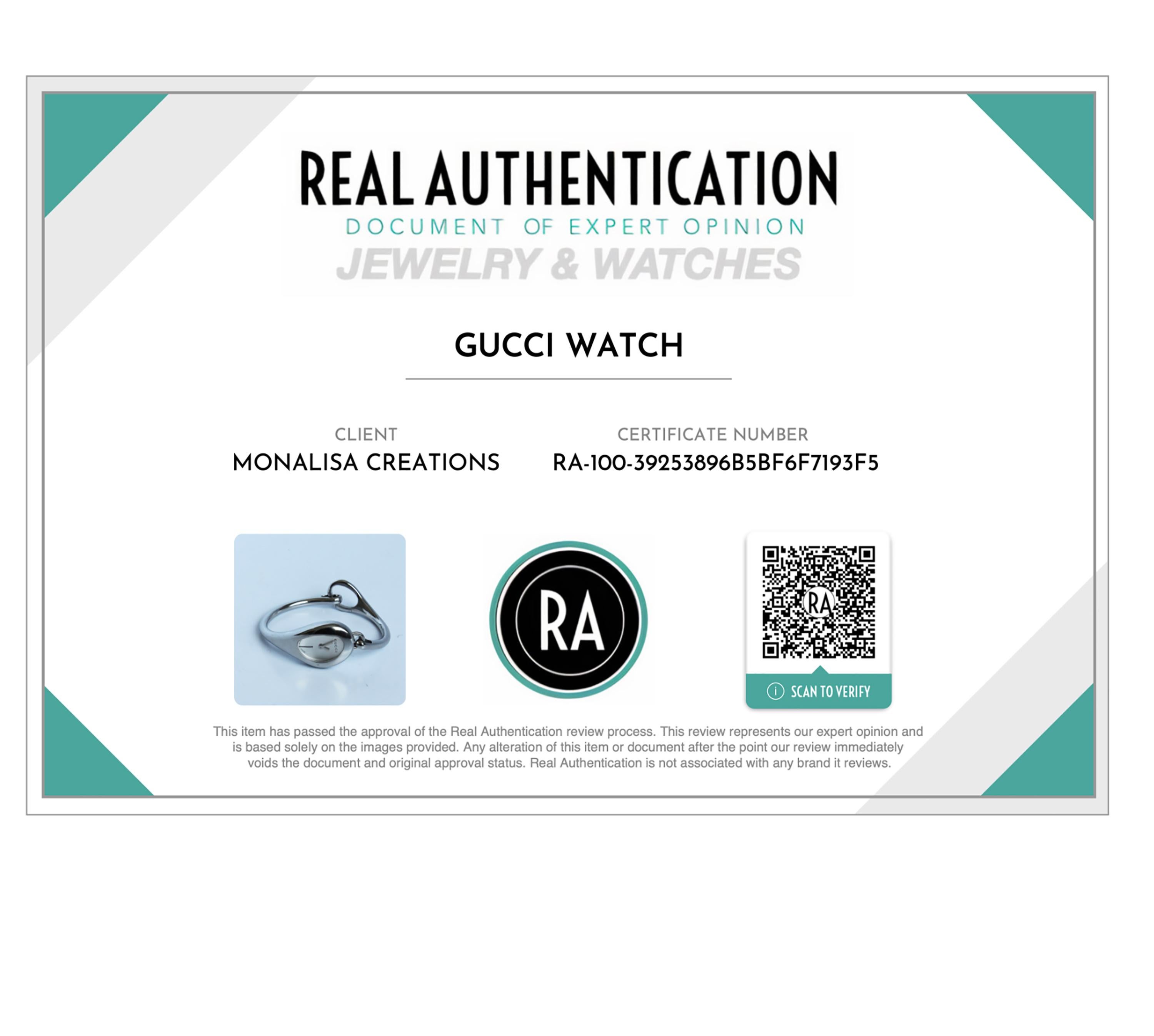 Gucci Montre-bracelet moderniste abstraite en métal argenté à mors n° 103  en vente 7