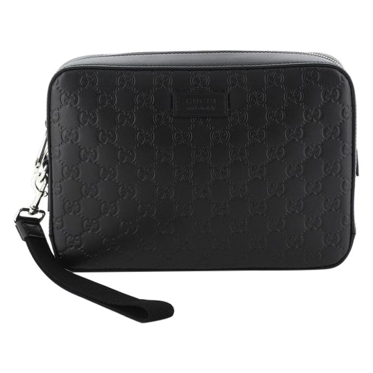 Gucci Wristlet Clutch Guccissima Leather