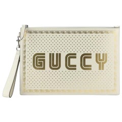 Gucci Wristlet Clutch Limited Edition Printed Leather