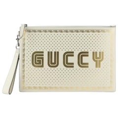 Gucci Wristlet Clutch Limited Edition Printed Leather