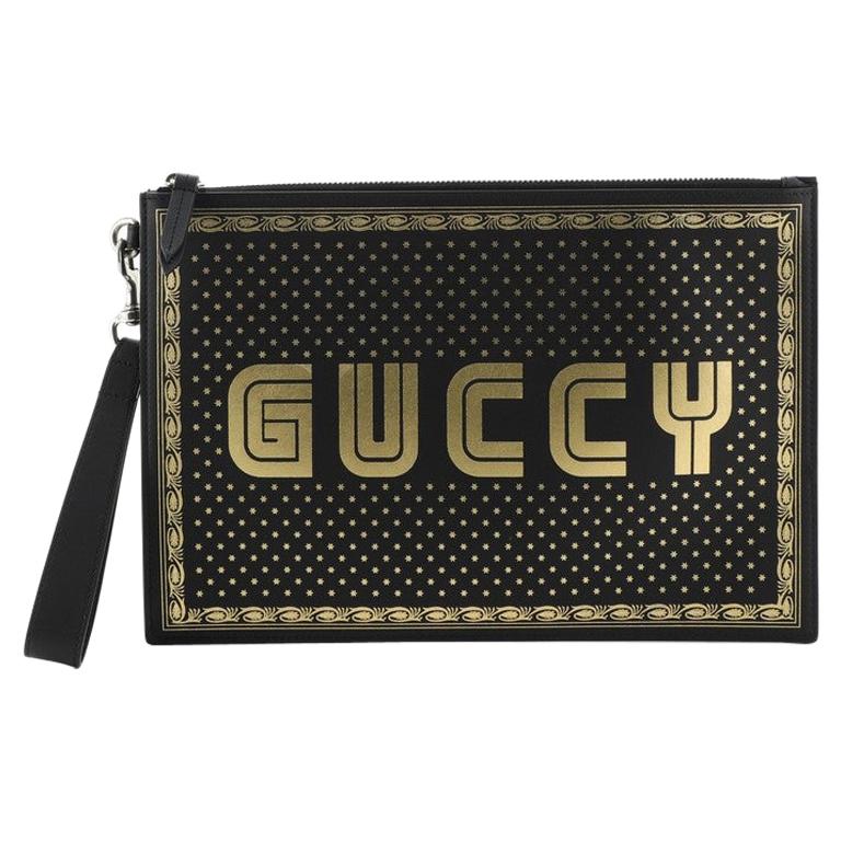 Gucci Wristlet Clutch Limited Edition Printed Leather at 1stDibs
