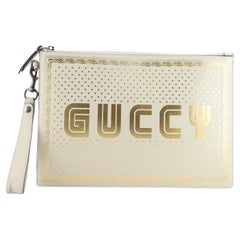 Gucci Wristlet Clutch Limited Edition Printed Leather