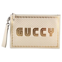 Gucci Wristlet Clutch Limited Edition Printed Leather
