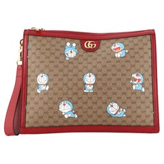 Gucci Wristlet Zip Pouch Printed Mini GG Coated Canvas