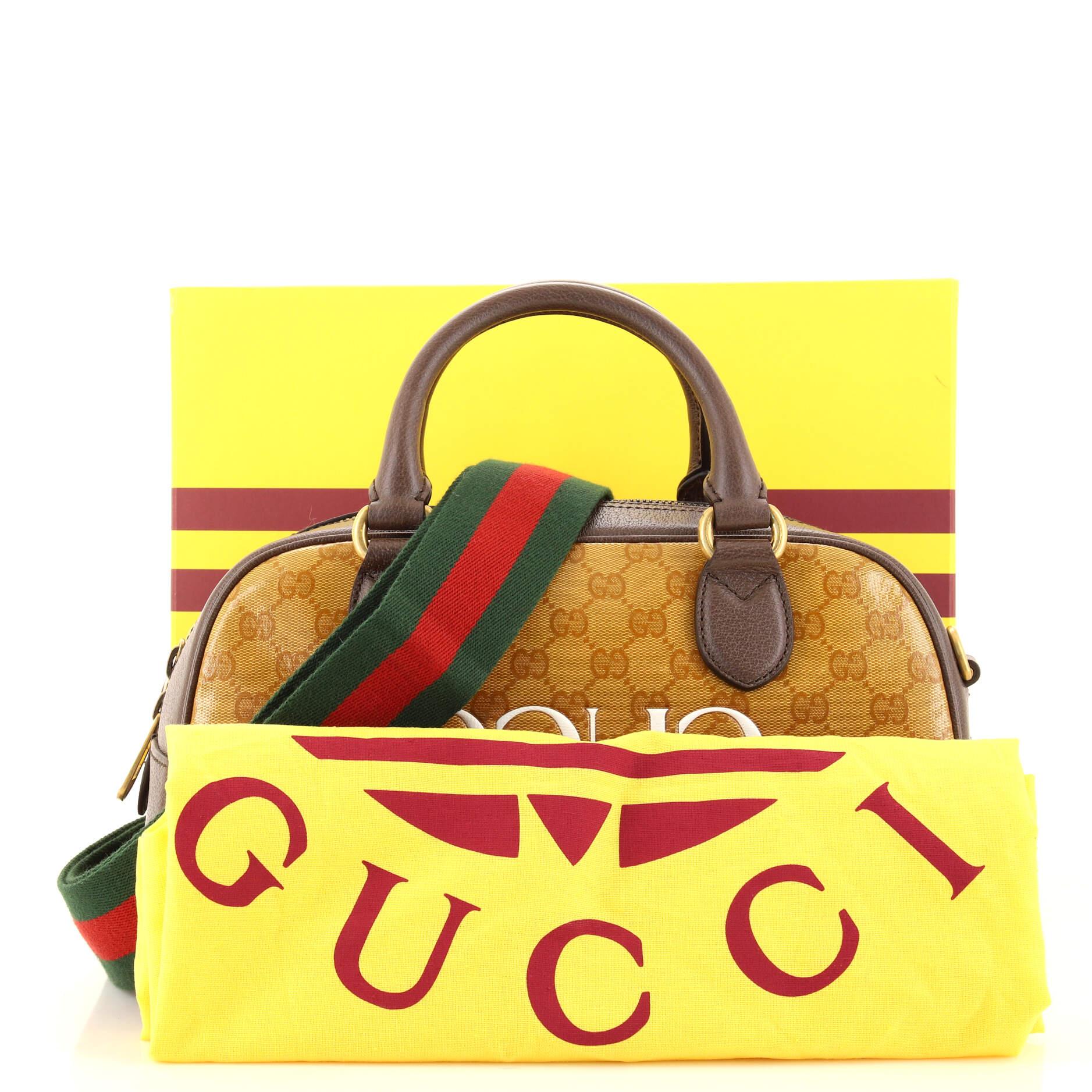 Gucci x adidas Mini Duffle Bag Beige/Brown in Leather with Gold