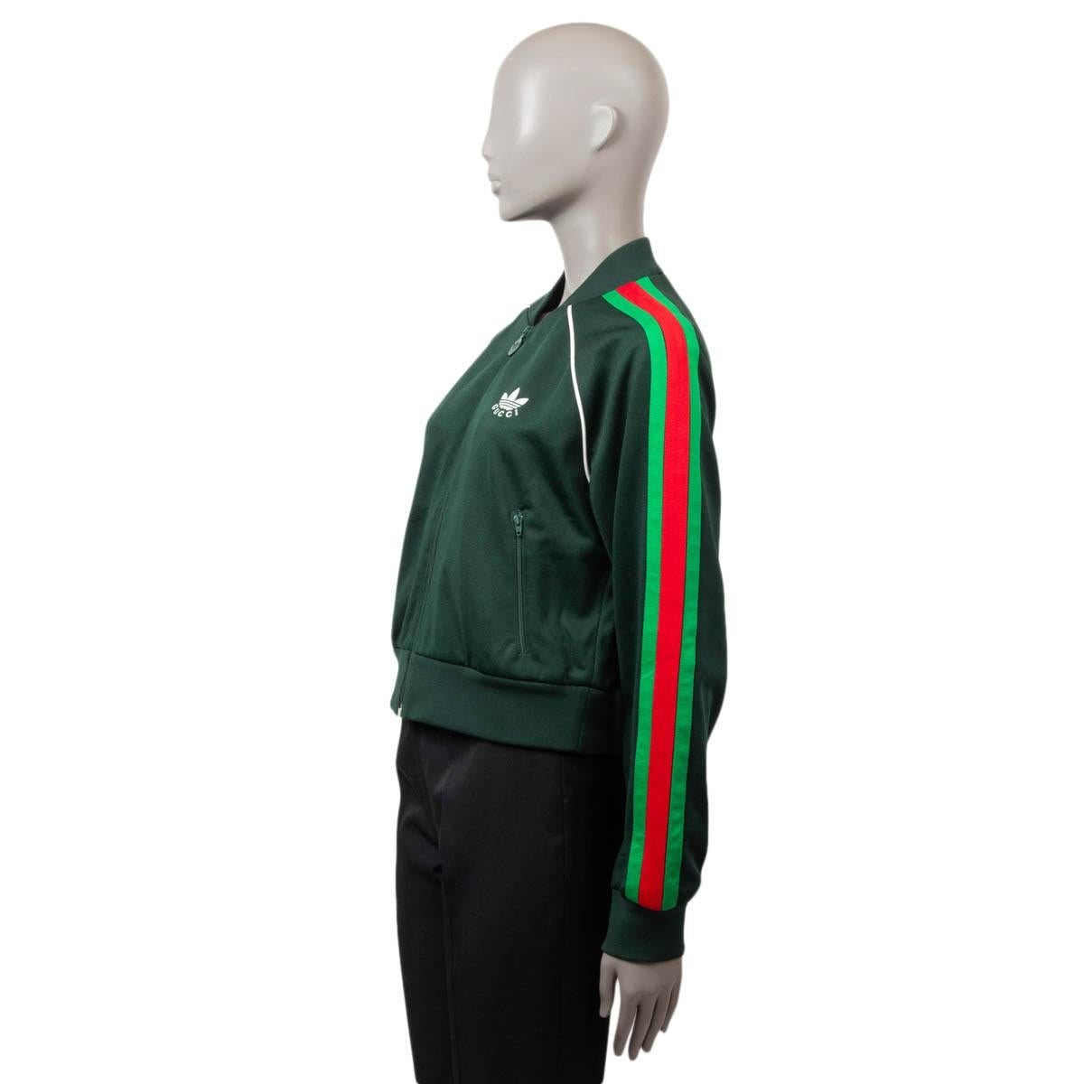 Women's GUCCI X ADIDAS forest green 2022 STRIPED BOMBER Jacket M