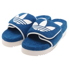 Gucci x Adidas GG Pattern Platform Slide Blue