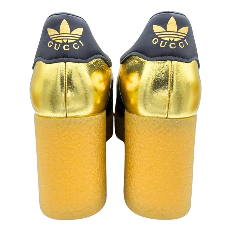 adidas gazelle silver green womens GUCCI X ADIDAS GAZELLE WHITE SUEDE & LEATHER TRAINERS SIZE 5/38 – Whispers  Dress Agency main image 1