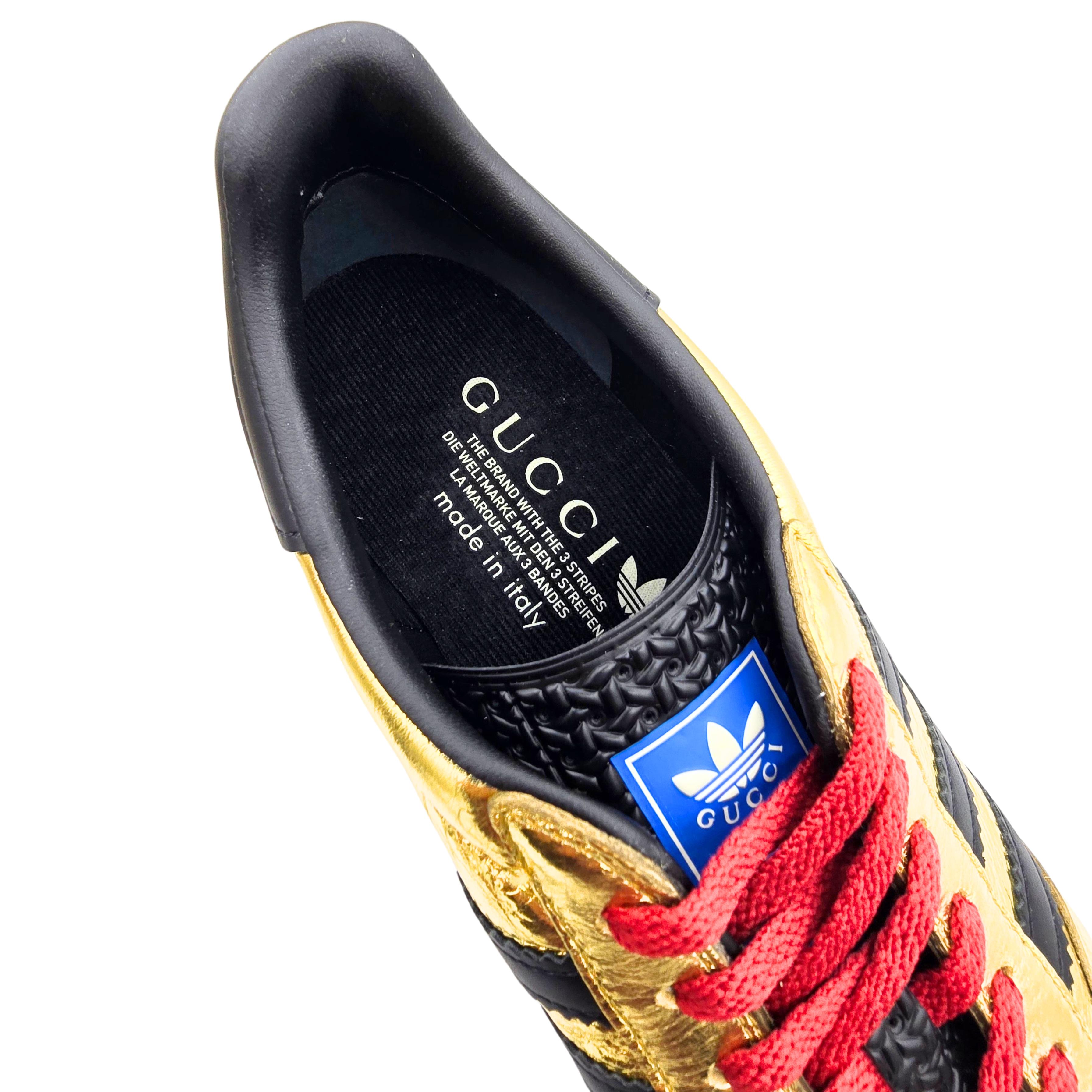 Gucci  X ADIDAS Ginza  Gold Calfskin Demetra Gazelle Wedge Sneakers UK 5  US 6 For Sale 4