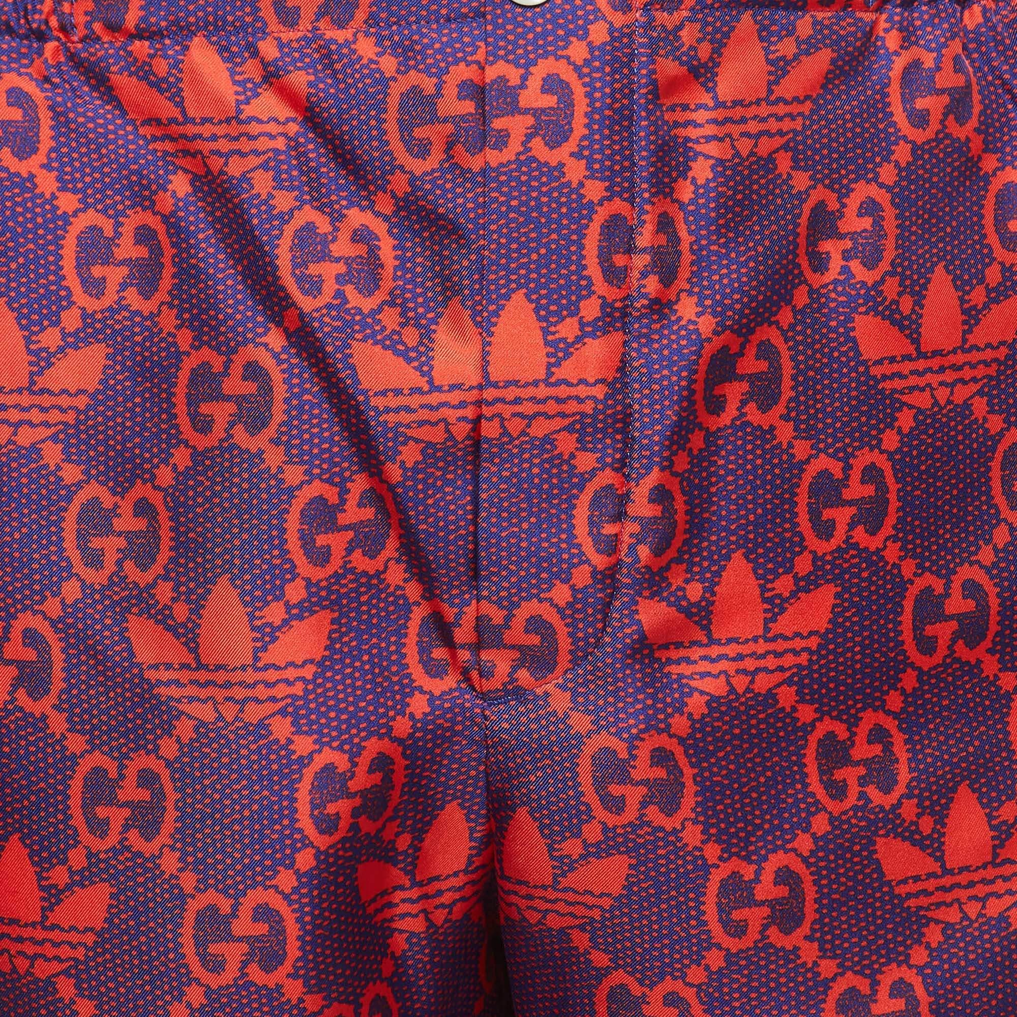 Marron Short Gucci X Adidas Marco GG/Trefoil imprimé S en vente