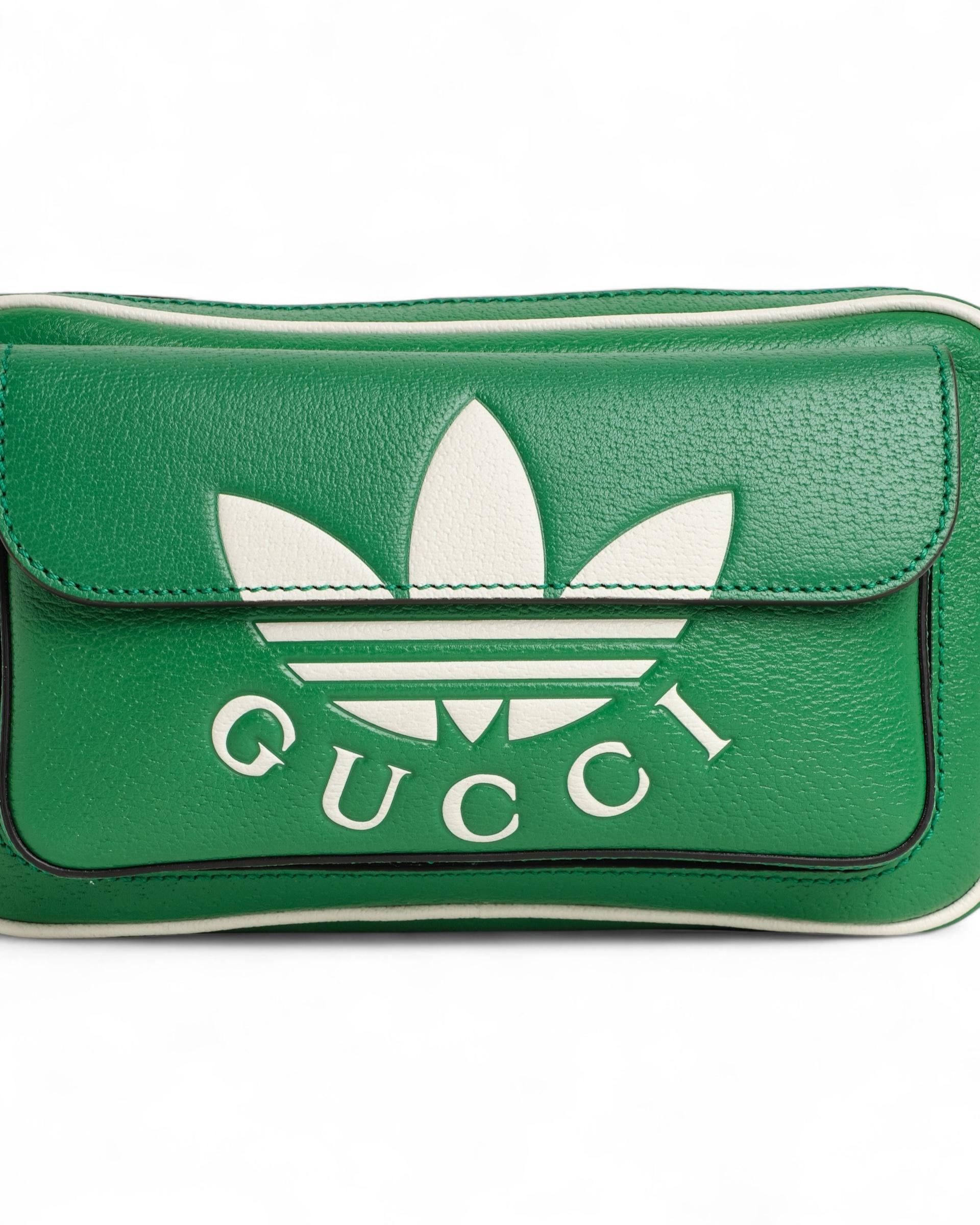 Gucci X Adidas Trefoil Logo Messenger Bag Grün im Angebot 9