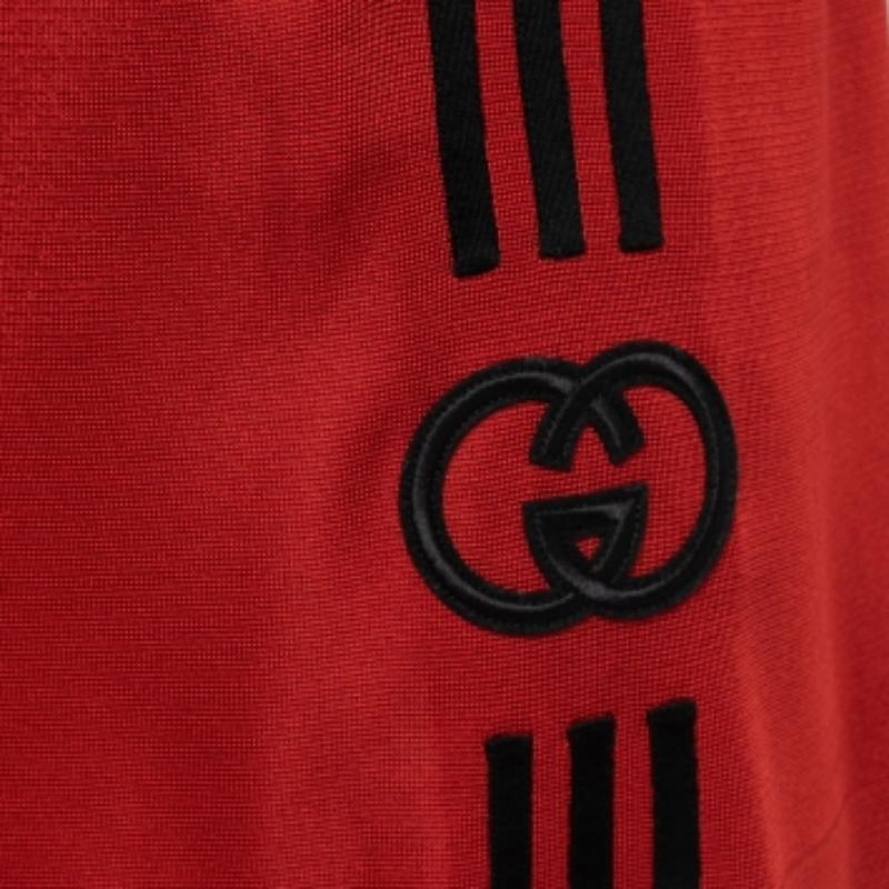 Rouge Gucci X adidas Red GG Monogram Knit Bermuda M en vente