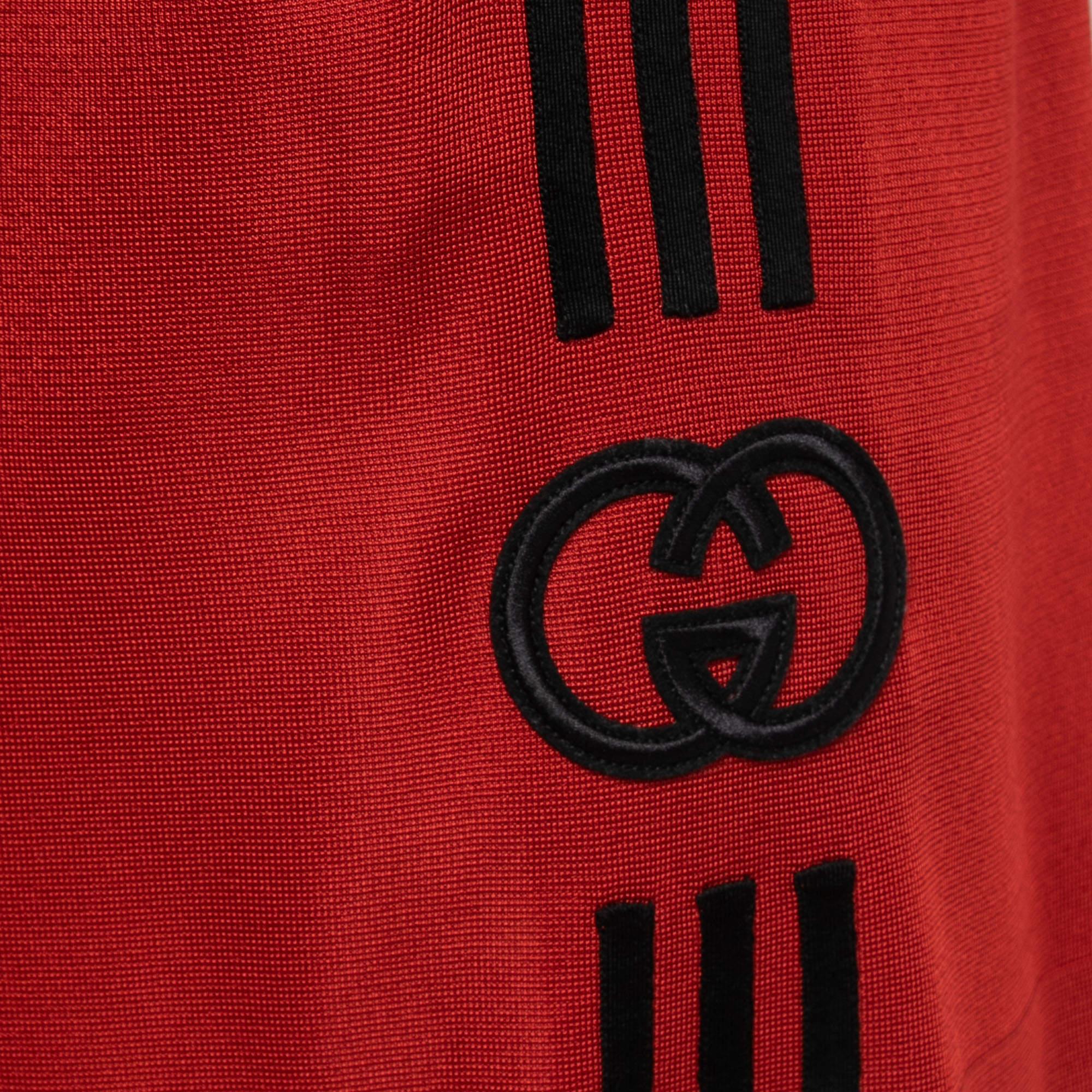 Men's Gucci X adidas Red GG Monogram Knit Bermuda Shorts M