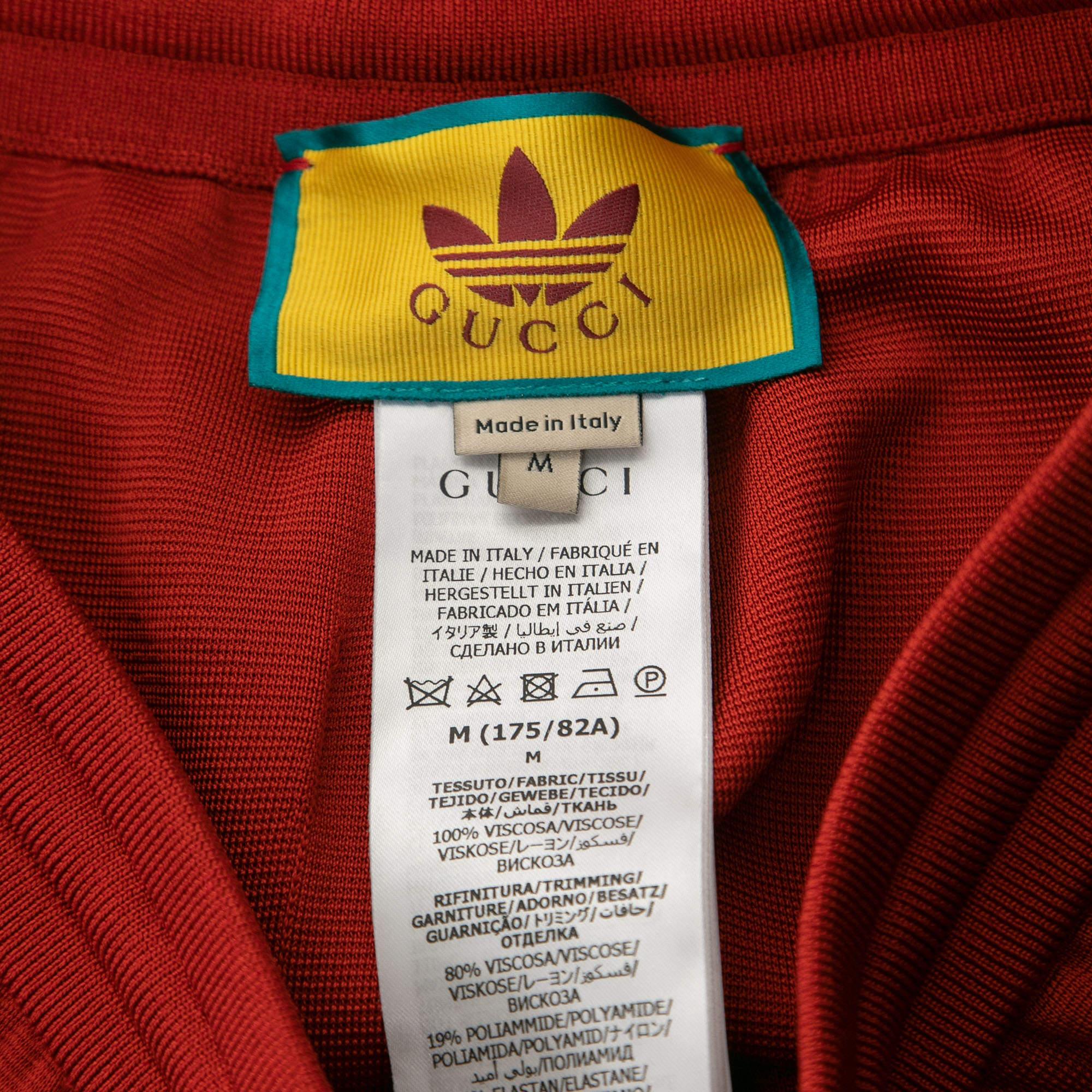 Gucci X adidas Rote Bermuda-Strick Shorts mit Monogramm M im Angebot 2