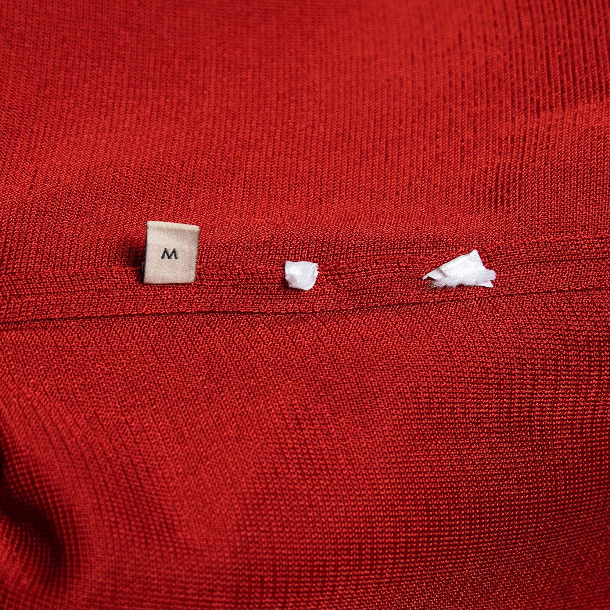 Gucci X Adidas Red GG Monogram Knit Short-Sleeve Shirt M In Excellent Condition In Dubai, Al Qouz 2
