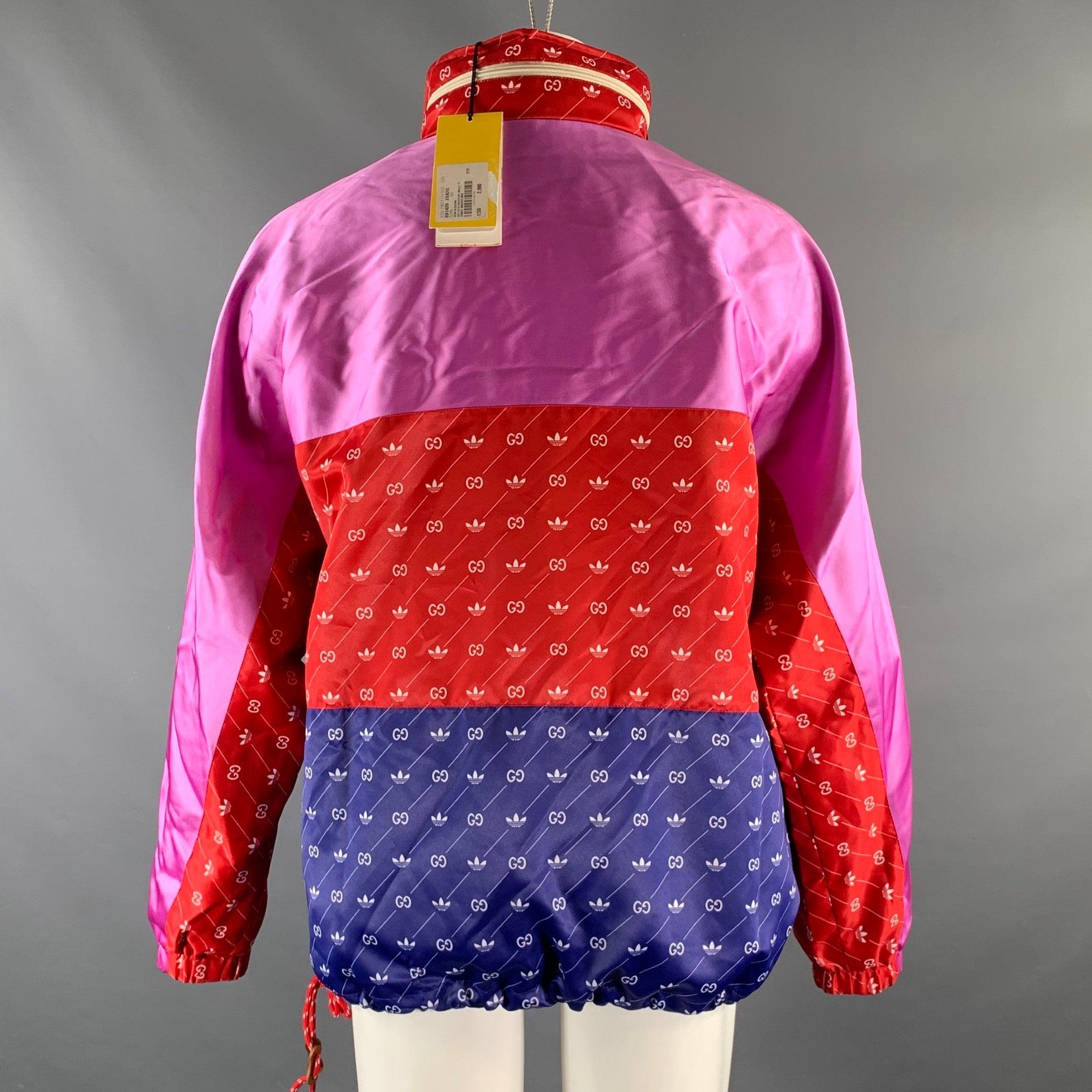 Multi Colo Monogram GUCCI X ADIDAS Size 38 Multi-Color Monogram Acetate Anorak Jacket For ...
