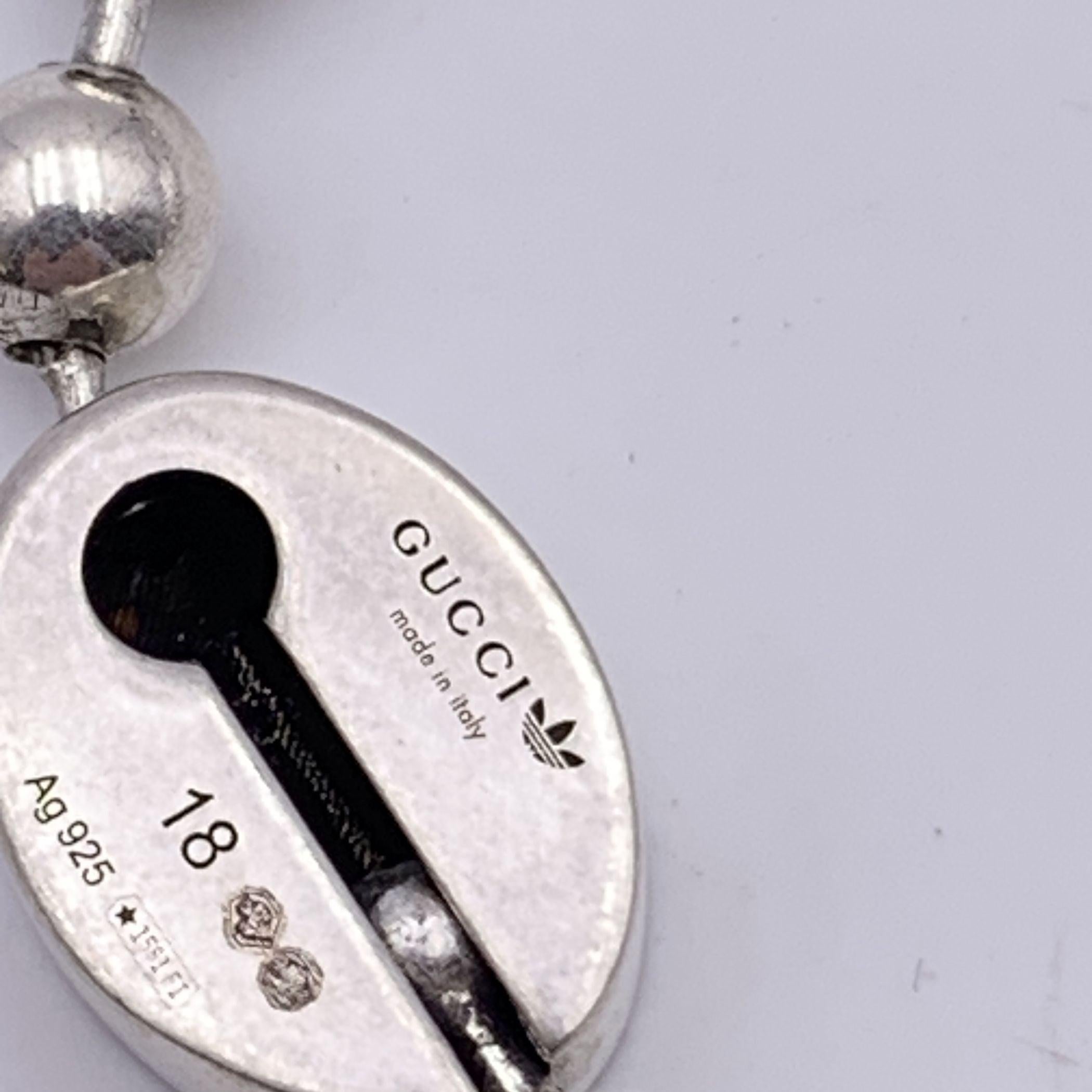 Gucci x Adidas Sterling Silver 925 Logo Boule Ball Chain Bracelet In Excellent Condition In Rome, Rome