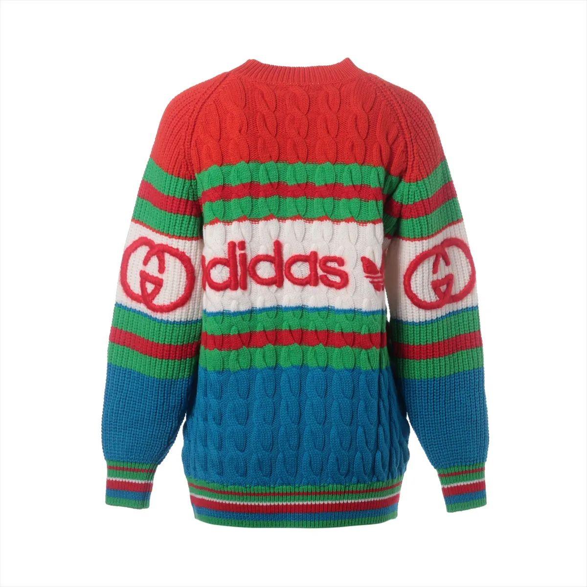 Blu Maglia in lana e mohair Gucci x Adidas  Multicolore