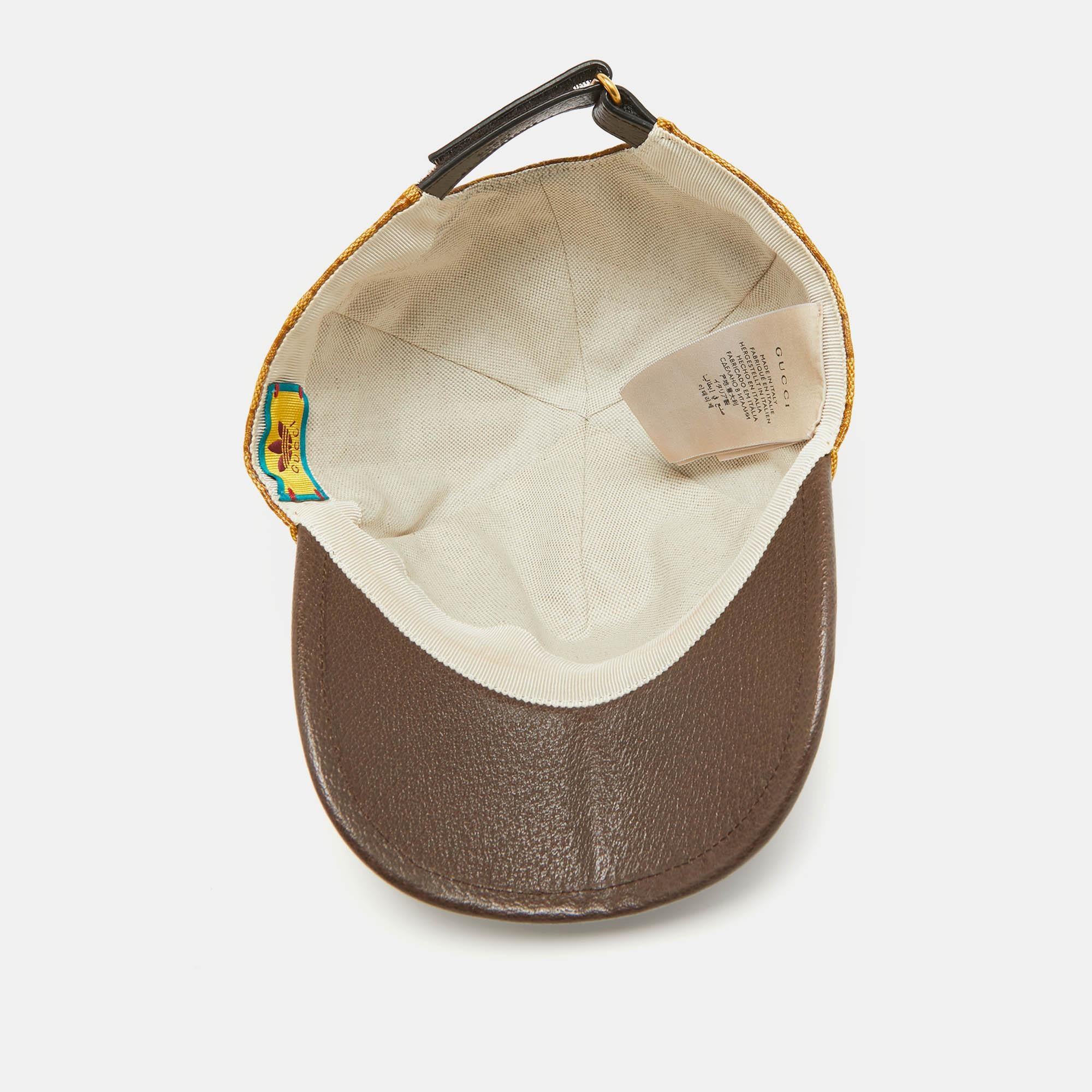 Gucci X Adidas Yellow GG Coated Canvas Baseball Cap XS 1