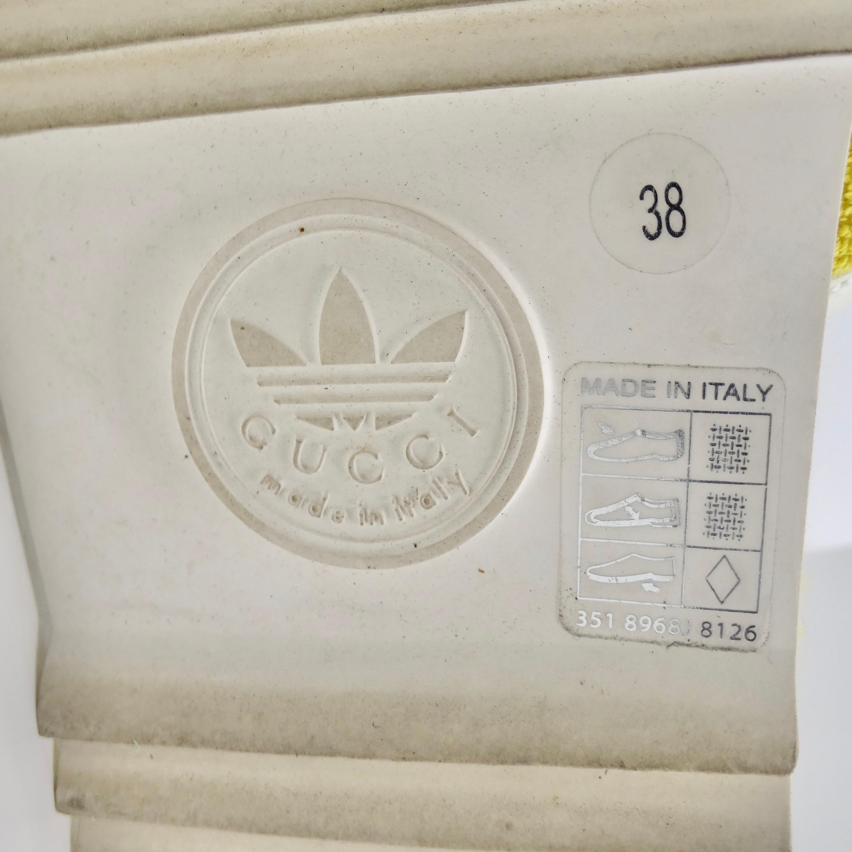 Sandales compensées Gucci X Adidas jaune Terry Cloth GG Monogram  en vente 4