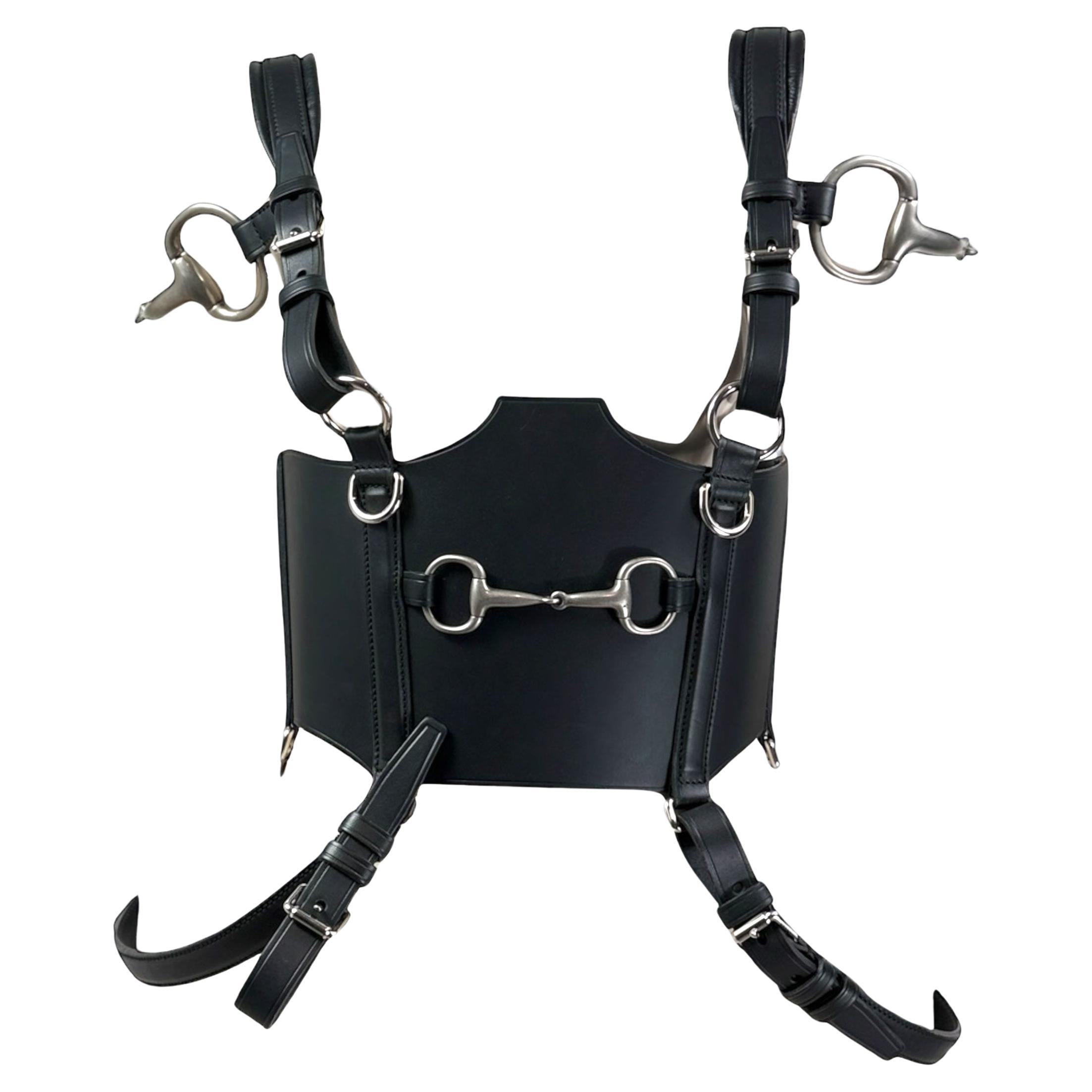 Gucci X Alessandro Michele Fall/Winter 2021 Look 47 Black Leather Harness