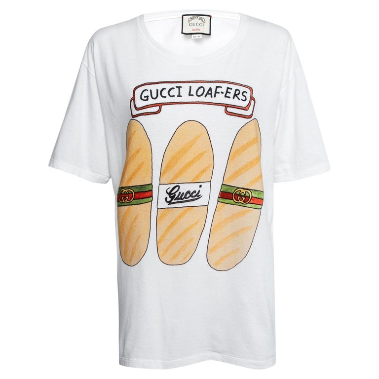 Gucci X Angelica Hicks White Cotton Geek Loafers Printed T-Shirt XL at  1stDibs | loafers with tshirt, gucci bread, t shirt with loafers