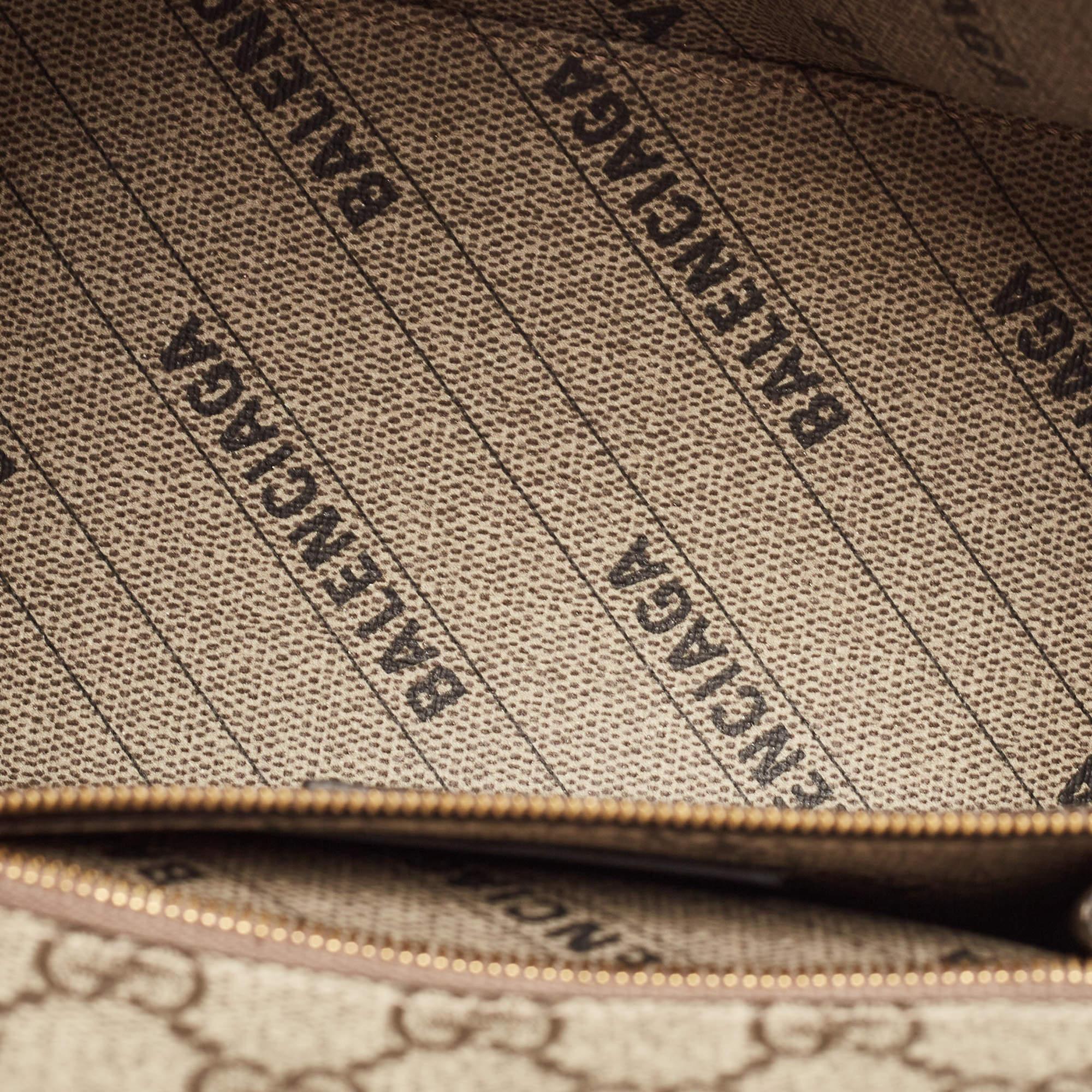Gucci x Balenciaga - Sac à poignée sablier en toile beige/marron GG Supreme 2