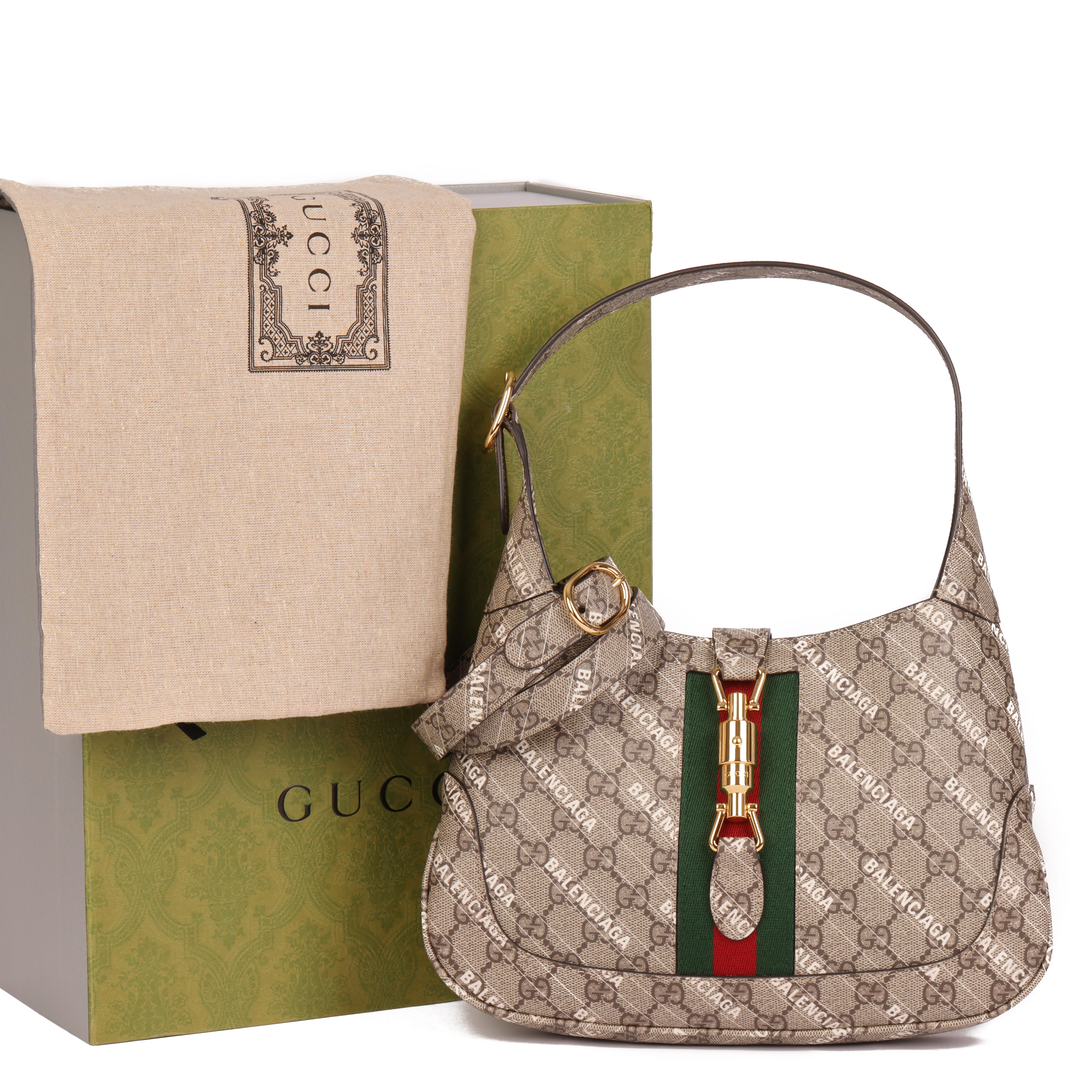 GUCCI x Balenciaga Beige GG Supreme Canvas The Hacker Project Web 1961 Jackie 6