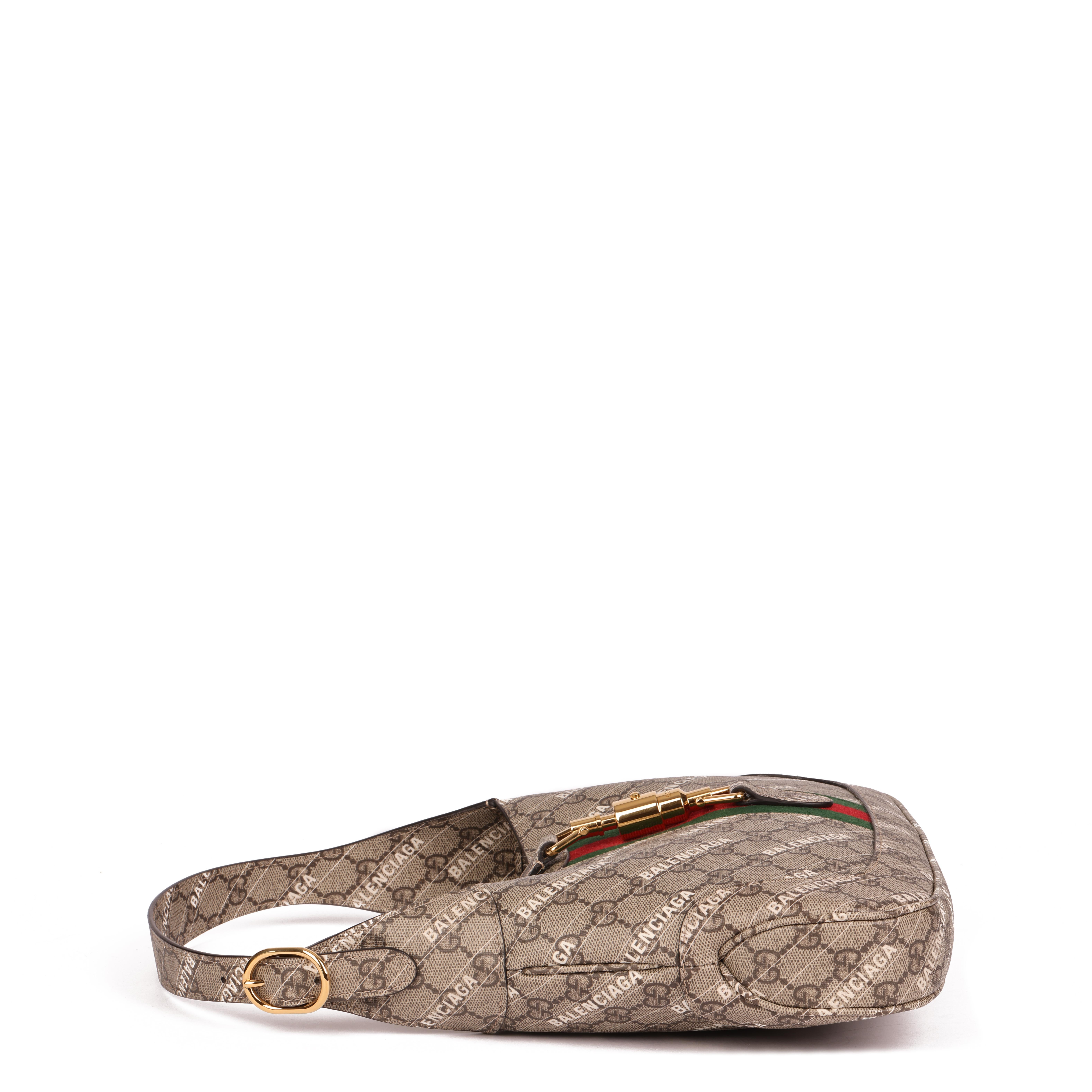GUCCI x Balenciaga Beige GG Supreme Canvas The Hacker Project Web 1961 Jackie In Excellent Condition In Bishop's Stortford, Hertfordshire