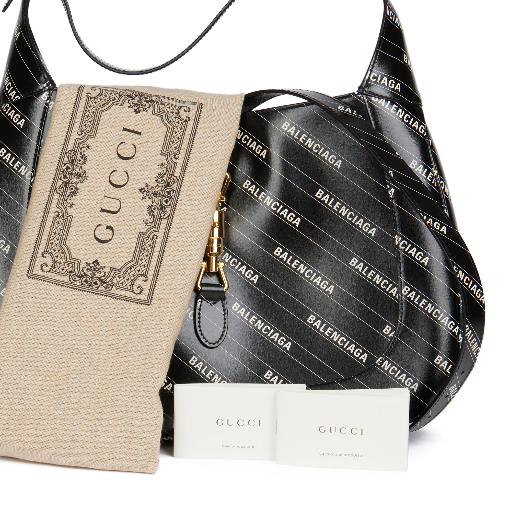 GUCCI x Balenciaga Black Calfskin Leather The Hacker Project Small 1961 Jackie 4