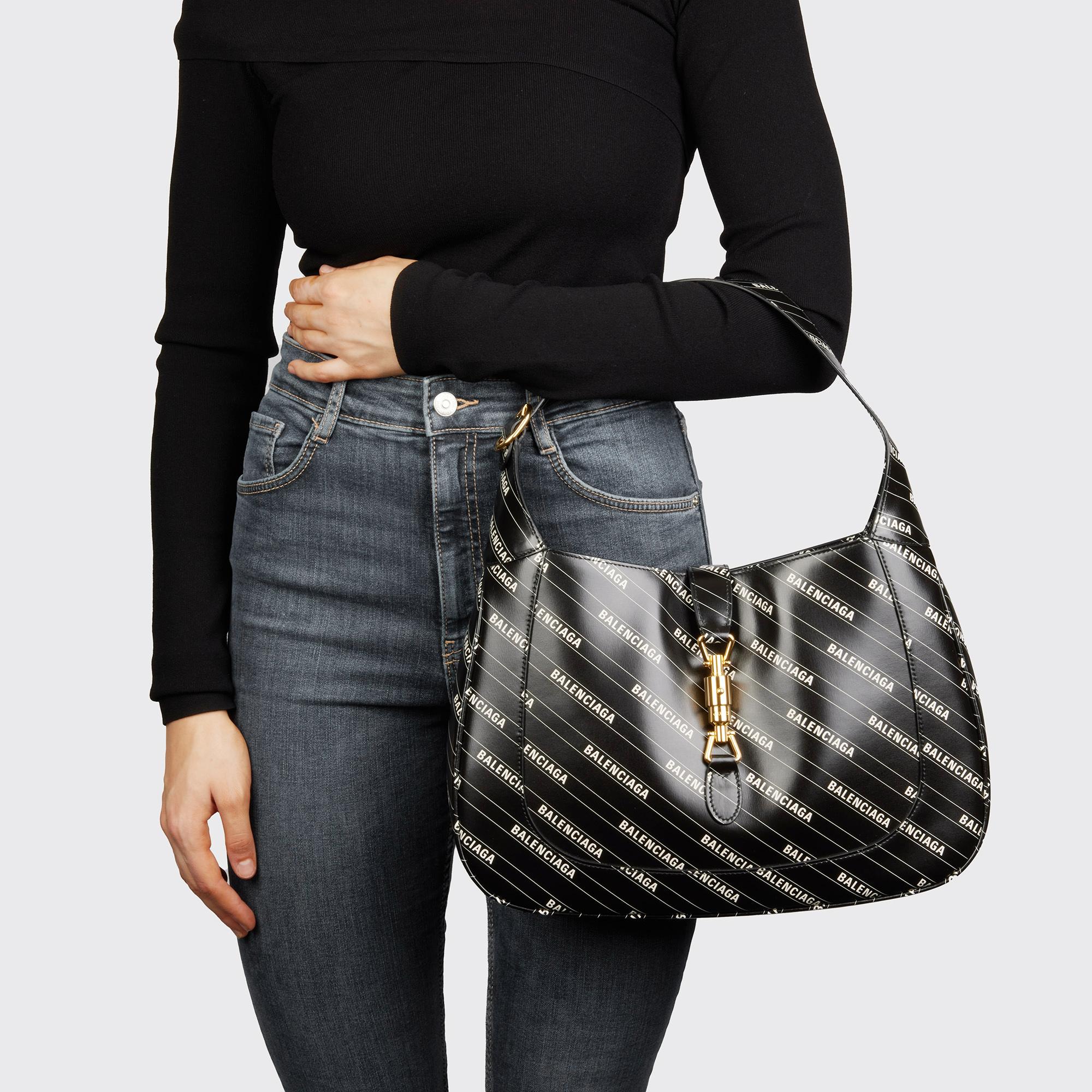 GUCCI x Balenciaga Black Calfskin Leather The Hacker Project Small 1961 Jackie For Sale 8