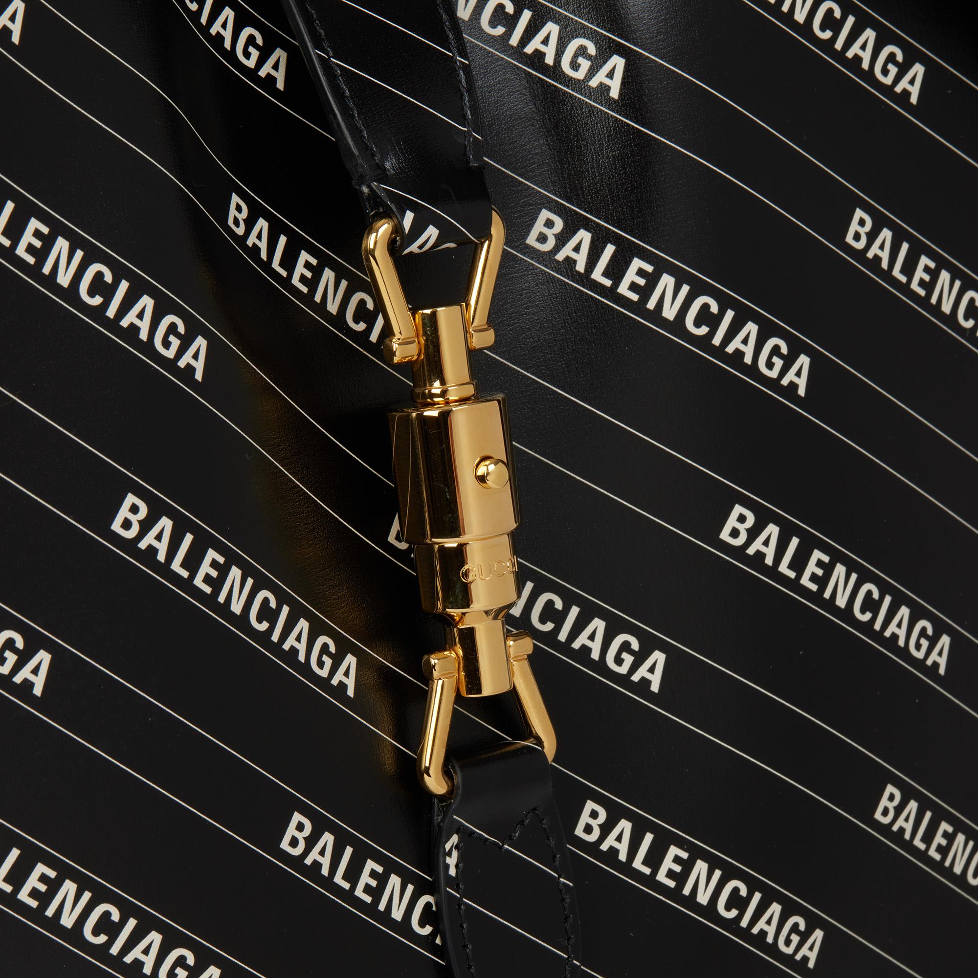 Women's GUCCI x Balenciaga Black Calfskin Leather The Hacker Project Small 1961 Jackie