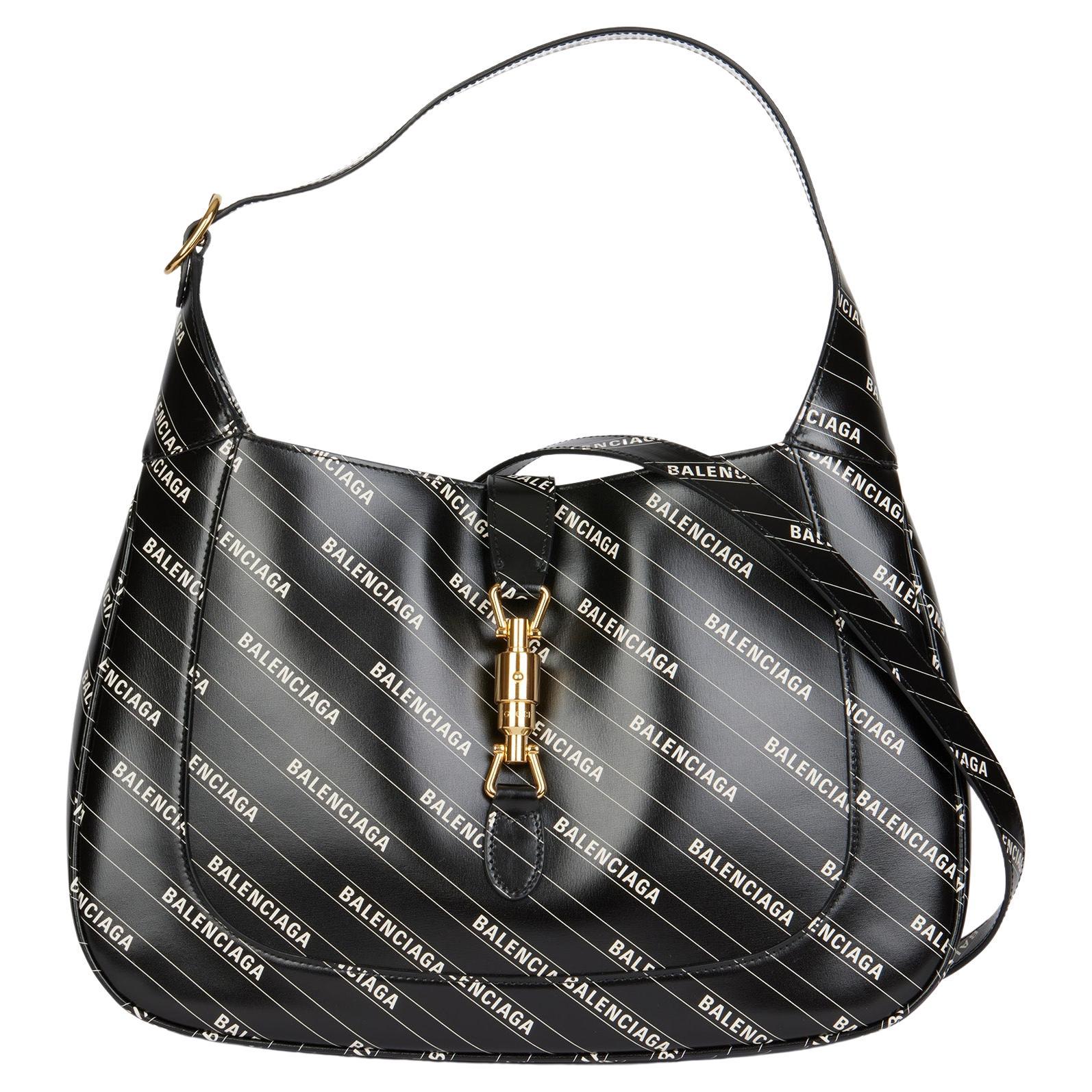 GUCCI x Balenciaga Black Calfskin Leather The Hacker Project Small 1961 Jackie For Sale