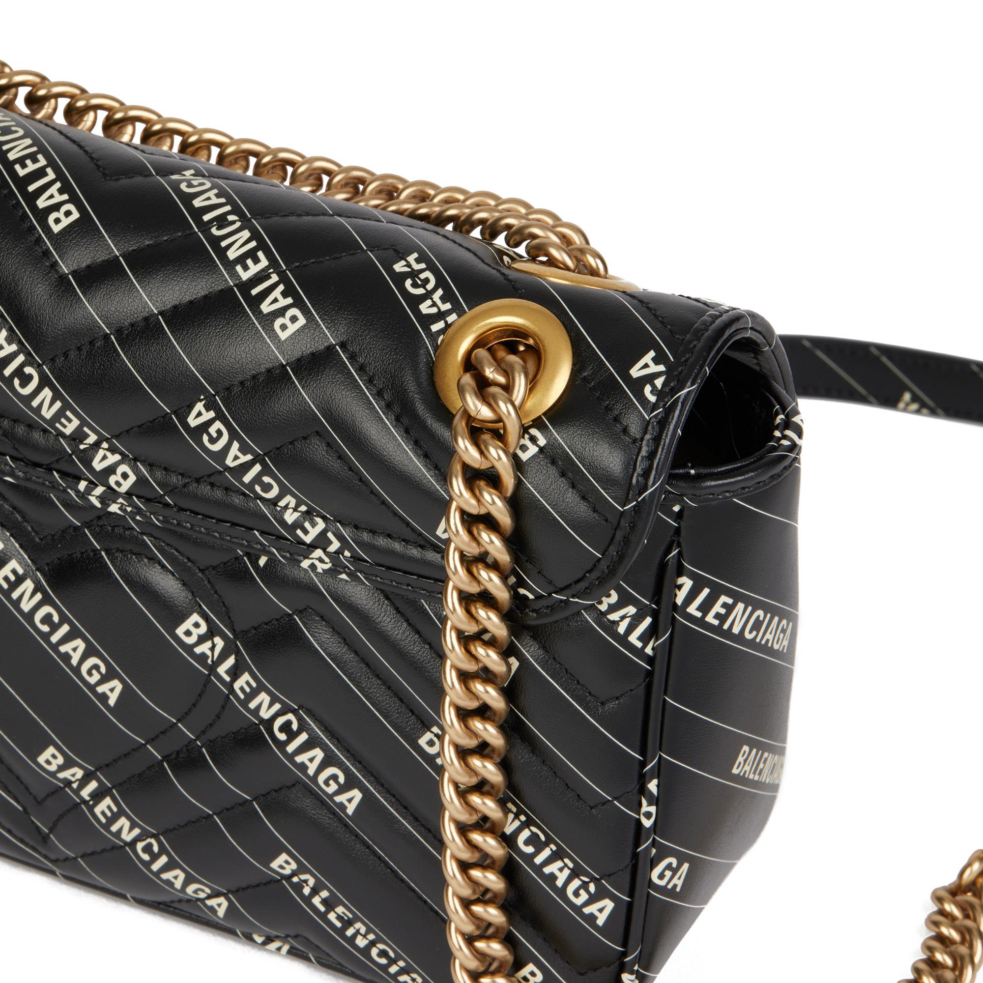 GUCCI x Balenciaga Black Quilted Calfskin Leather The Hacker Project Small Marmo 1