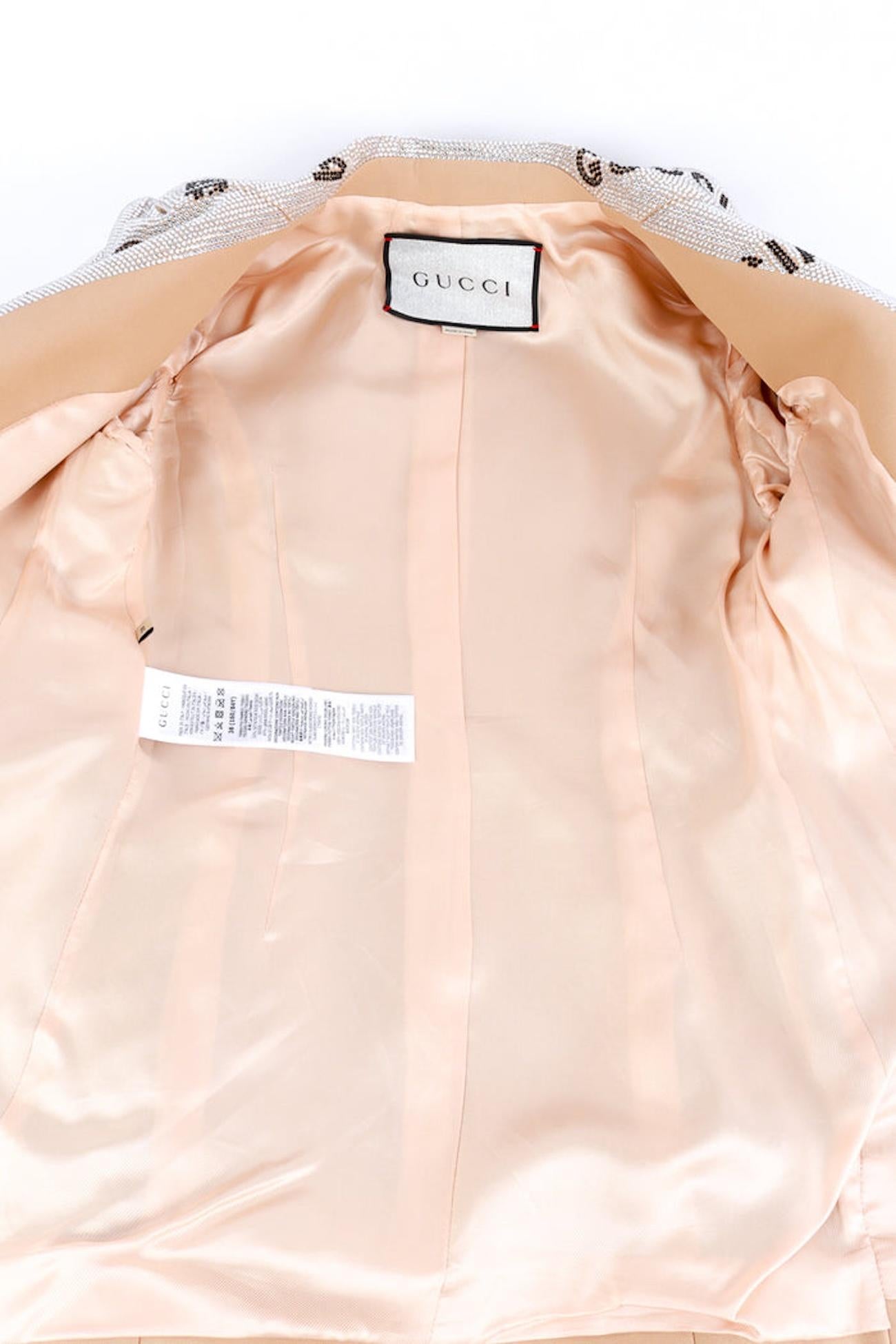 Gucci X Balenciaga Crystal Logo Hourglass Jacket (Small) In Good Condition For Sale In Montreal, Quebec