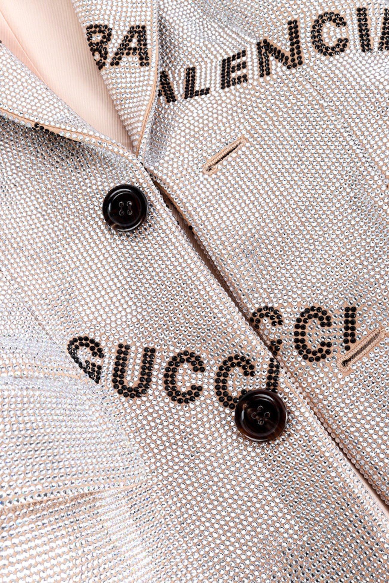 Gucci X Balenciaga Crystal Logo Hourglass Jacket (Small) For Sale 3