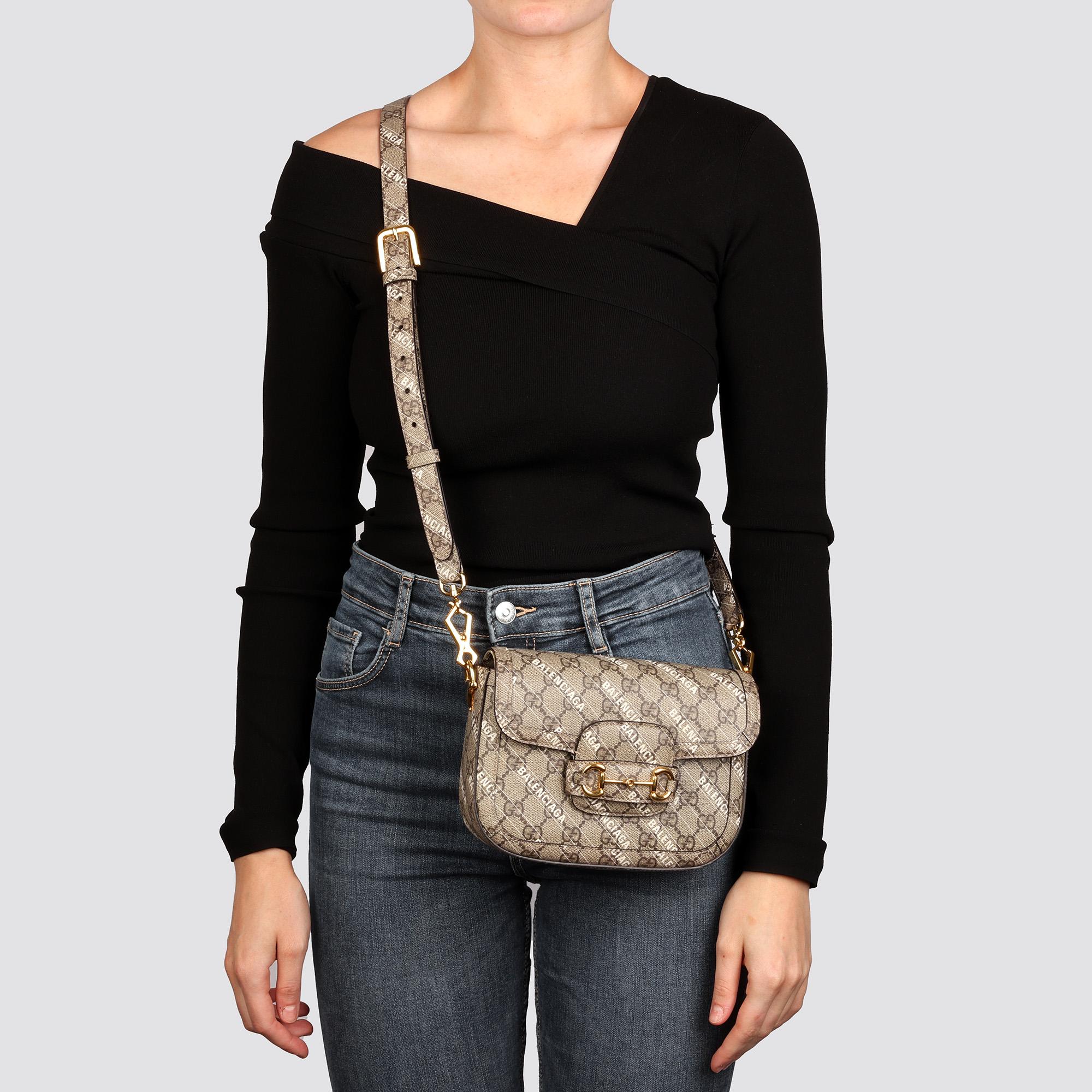 GUCCI x Balenciaga GG Supreme Canvas „The Hacker Project“ Web Mini-Pferdefäß 1955 im Angebot 7
