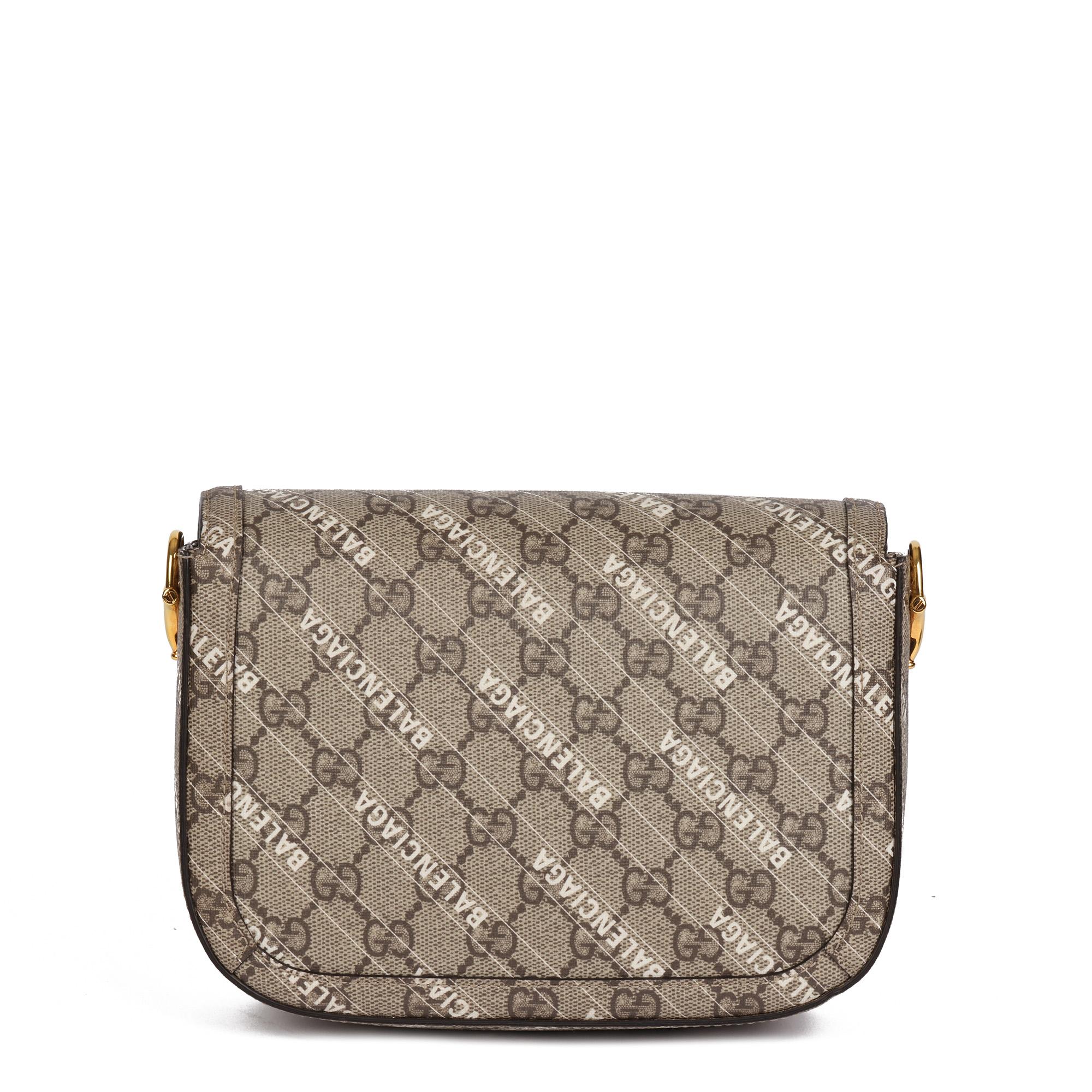 GUCCI x Balenciaga GG Supreme Canvas „The Hacker Project“ Web Mini-Pferdefäß 1955 Damen im Angebot